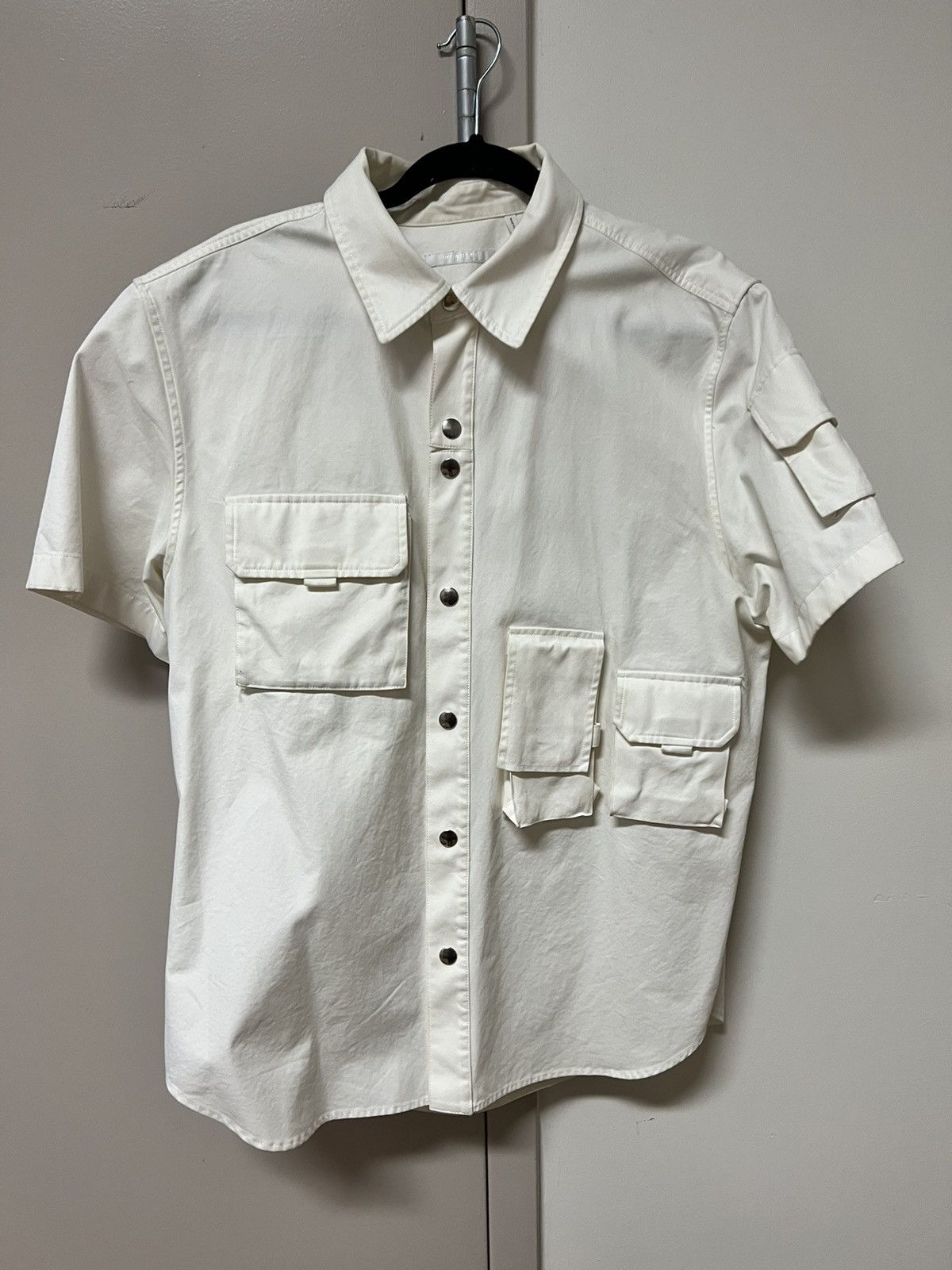 image of Helmut Lang Utility Shirt Jacket in White, Men's (Size Large)