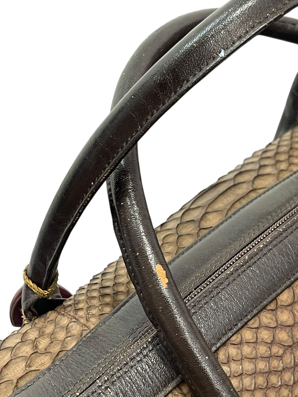 Genuine Leather Full Leather Python Vtg JRA Japan Boston Bag 5🟩 Size ONE SIZE - 10 Thumbnail