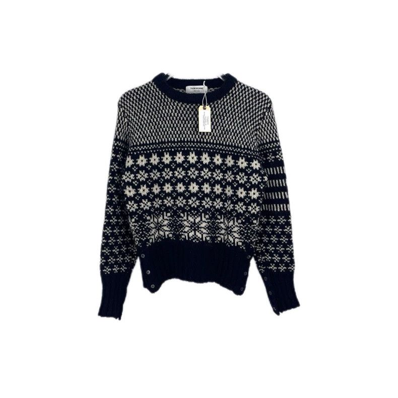 Thom Browne Thom Browne Size 2Dark Blue Snow Classic Logo Wool Mohair L Size US M / EU 48-50 / 2 - 1 Thumbnail