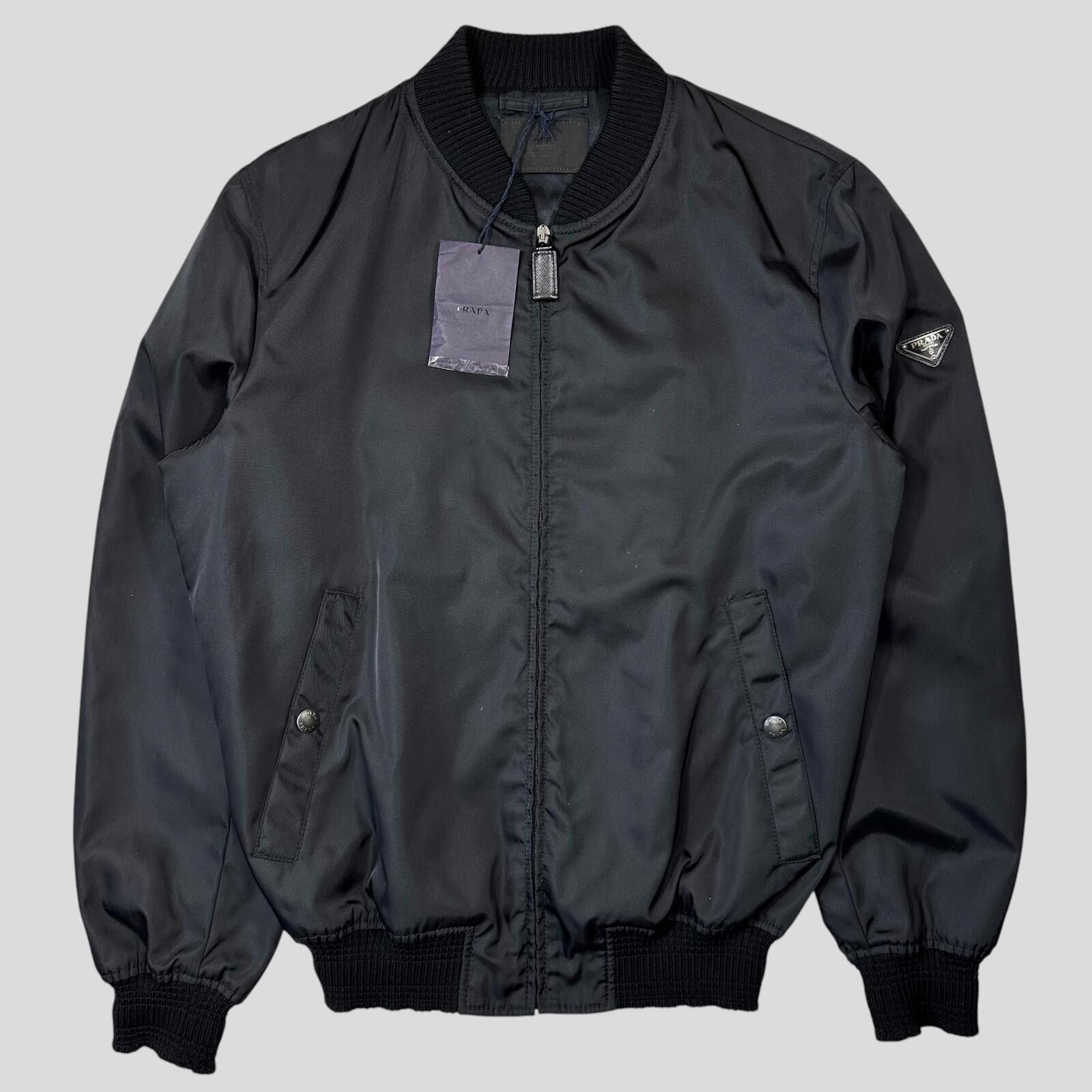 Prada Prada Milano 2018 Black Gabardine Nylon Triangle Bomber - M Size US M / EU 48-50 / 2 - 5 Thumbnail