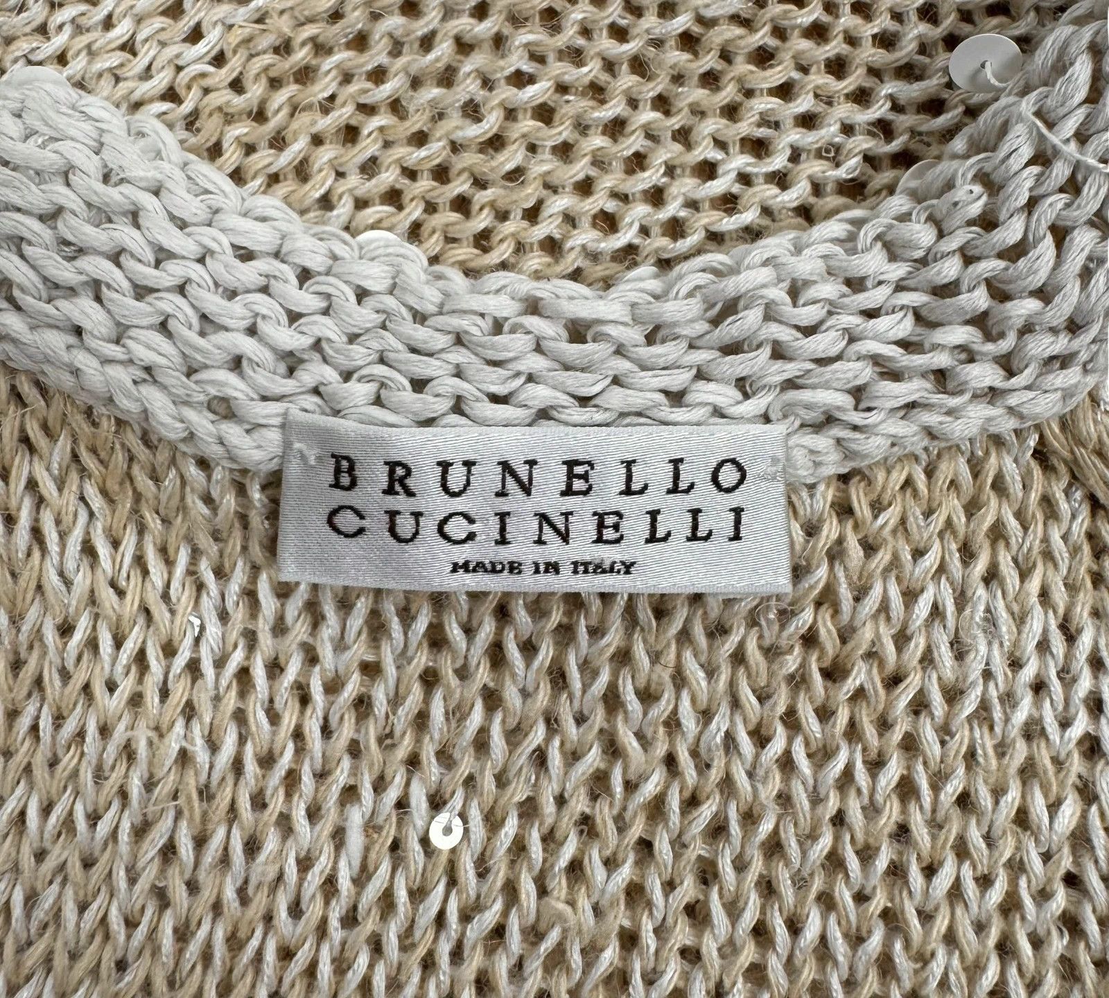Brunello Cucinelli Brunello Cucinelli Sequined Sweater Hemp Linen size XS Size XS / US 0-2 / IT 36-38 - 12 Thumbnail