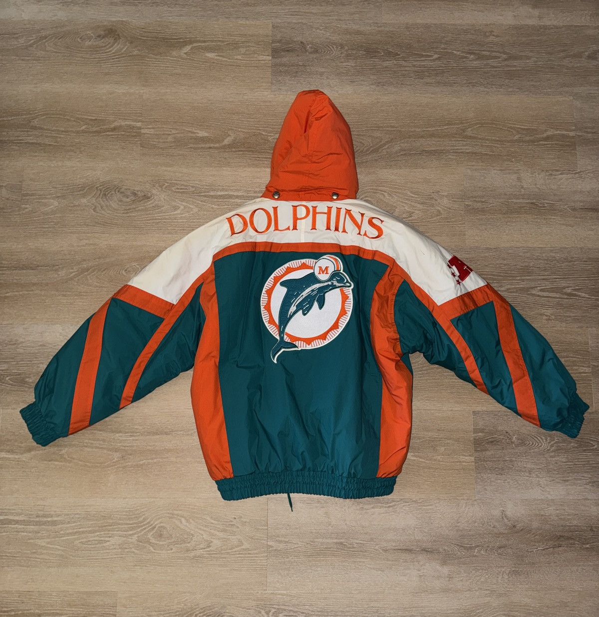 Nutmeg Vintage 90’s Miami Dolphins Nutmeg by Campri Puffer Jacket Size US XL / EU 56 / 4 - 2 Thumbnail