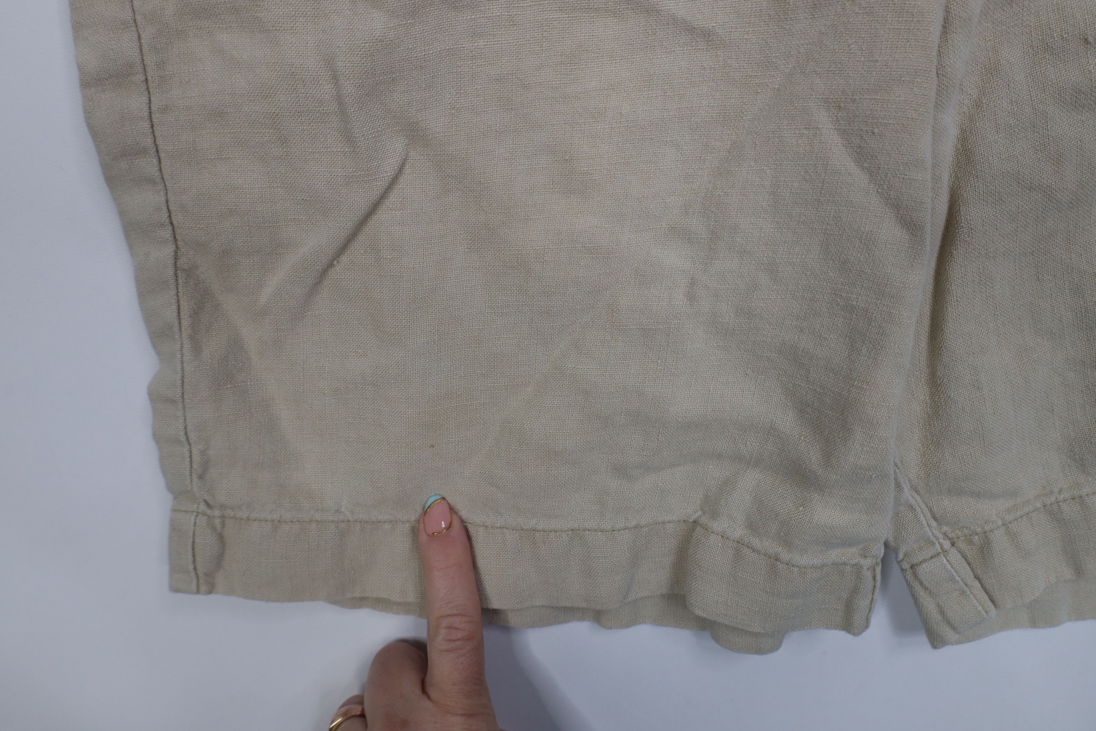 Ralph Lauren Vintage 90s Ralph Lauren Linen Above Knee Chino Shorts Beige Size US 34 / EU 50 - 5 Thumbnail