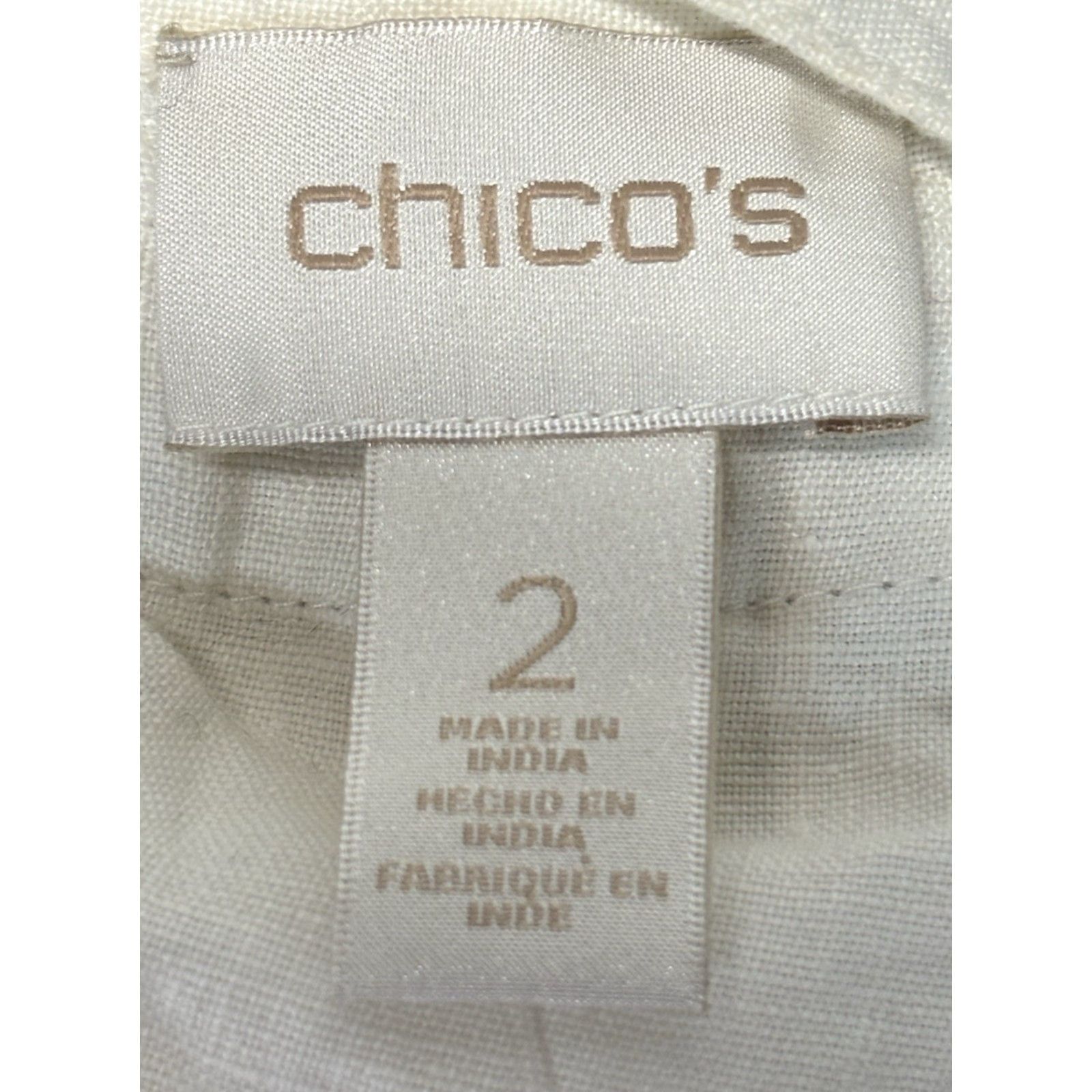 Vintage VINTAGE Chico's Linen Jacket Open Front Silver Beaded Trim Women’s Large SIZE Large Silver Beaded Trim 90s? (adjust to best) Size L / US 10 / IT 46 - 7 Thumbnail
