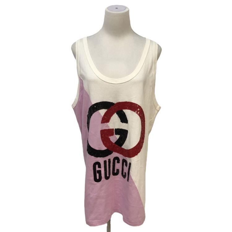 Gucci Gucci Sequined Logo Tank Top Size M Size US M / EU 48-50 / 2 - 1 Thumbnail