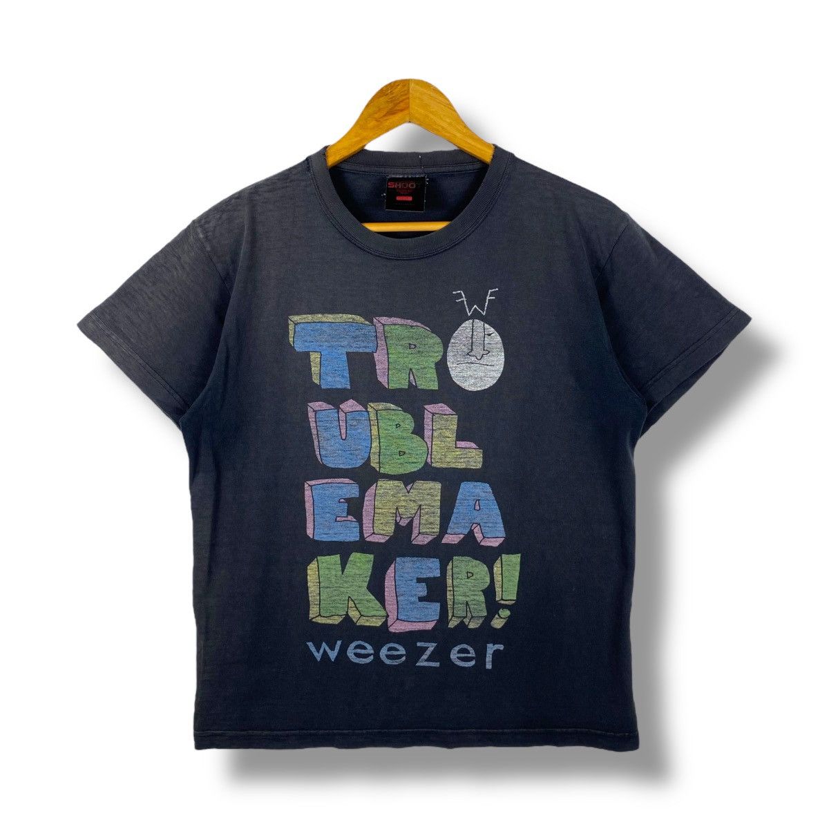 Band Tees Vintage 00's WEEZER Trouble Maker Band Faded Distressed Tee Size US M / EU 48-50 / 2 - 1 Thumbnail