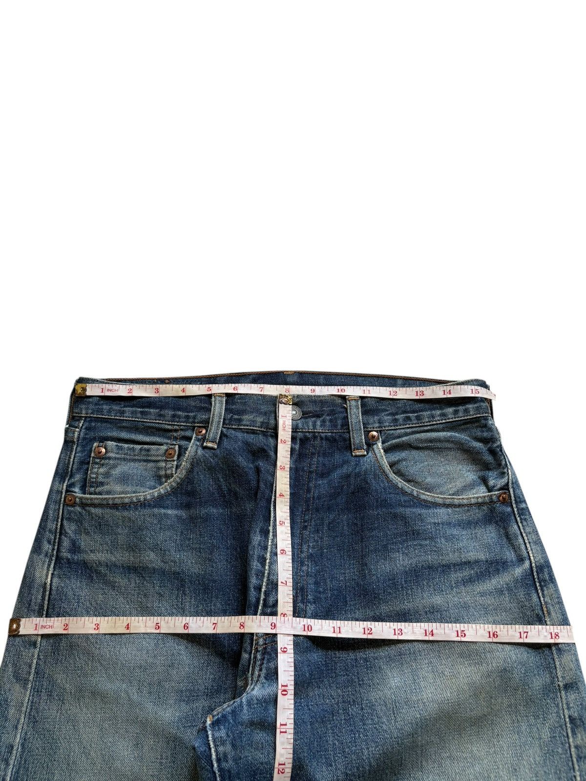 Levi's Vintage 80 Levis 504Z Big E Selvedge Baggy Jeans Size US 31 - 11 Thumbnail