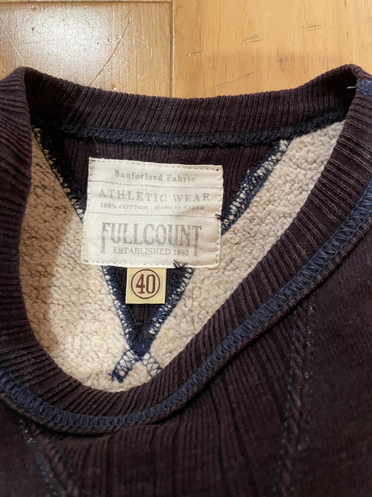 Full Count & Co. Fullcount 3741 Loopwheel Sweatshirt Navy 40 Large Size US L / EU 52-54 / 3 - 3 Thumbnail