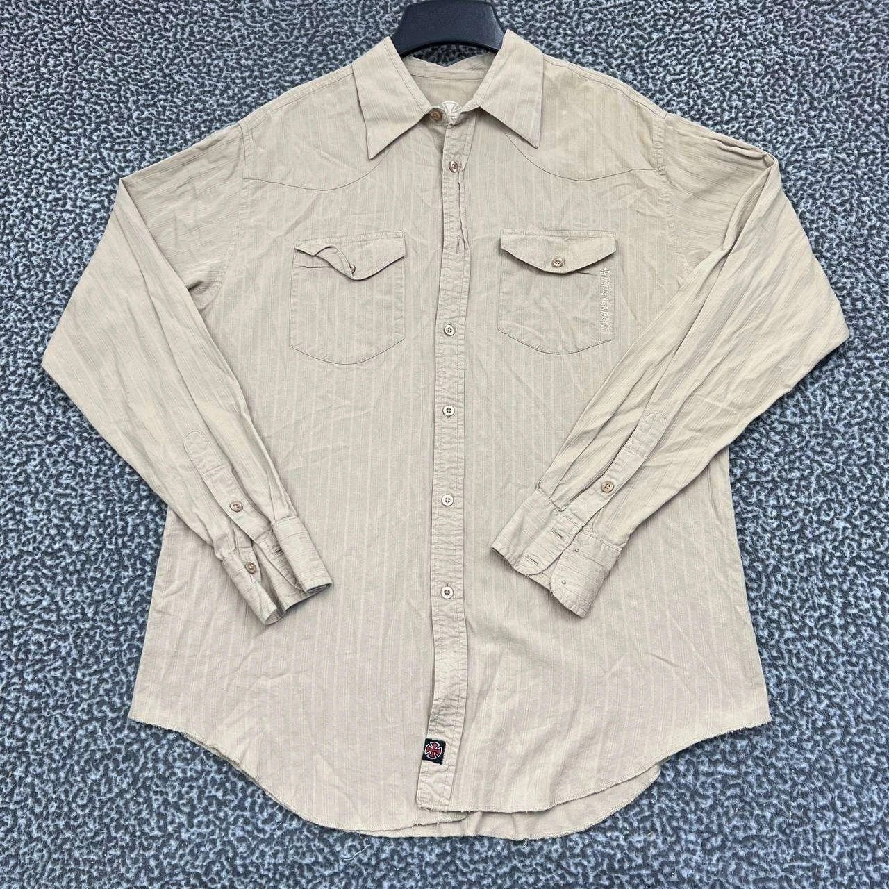 Independent Truck Co. Independent Shirt Men Striped Button Up Long Sleeve L Size US L / EU 52-54 / 3 - 1 Thumbnail