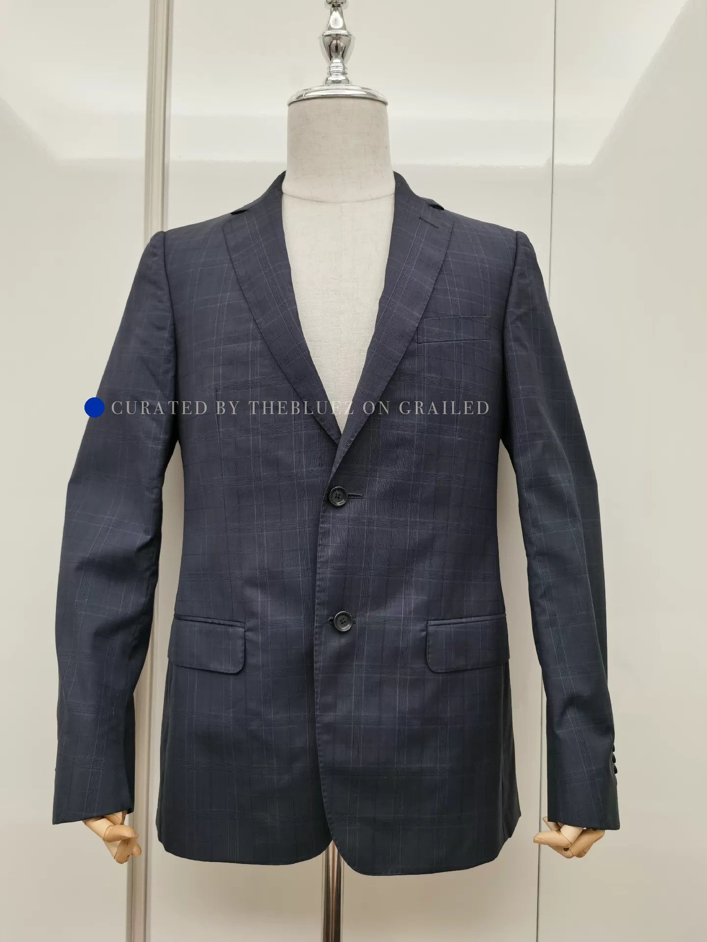 Z Zegna Stylish Blue Check Suit Jacket, Size 48 Size US M / EU 48-50 / 2 - 1 Thumbnail