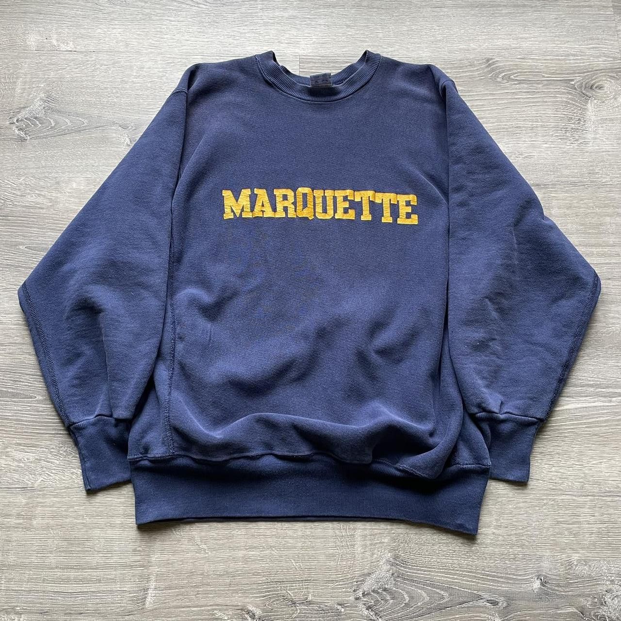 Champion × Vintage Vintage 90s Marquette College Pro Weave Sweatshirt Size US L / EU 52-54 / 3 - 1 Thumbnail