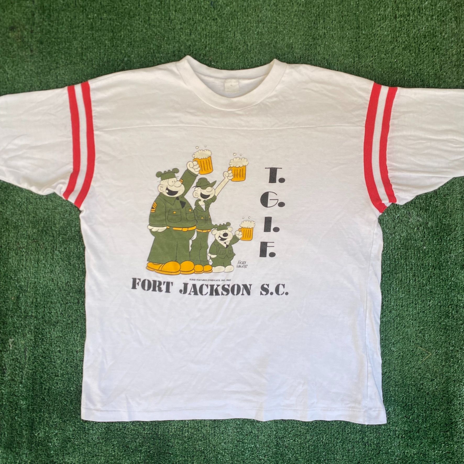 Vintage Vintage 80s US Army Shirt Beetle Bailey Comic Military Tee Size US M / EU 48-50 / 2 - 1 Thumbnail