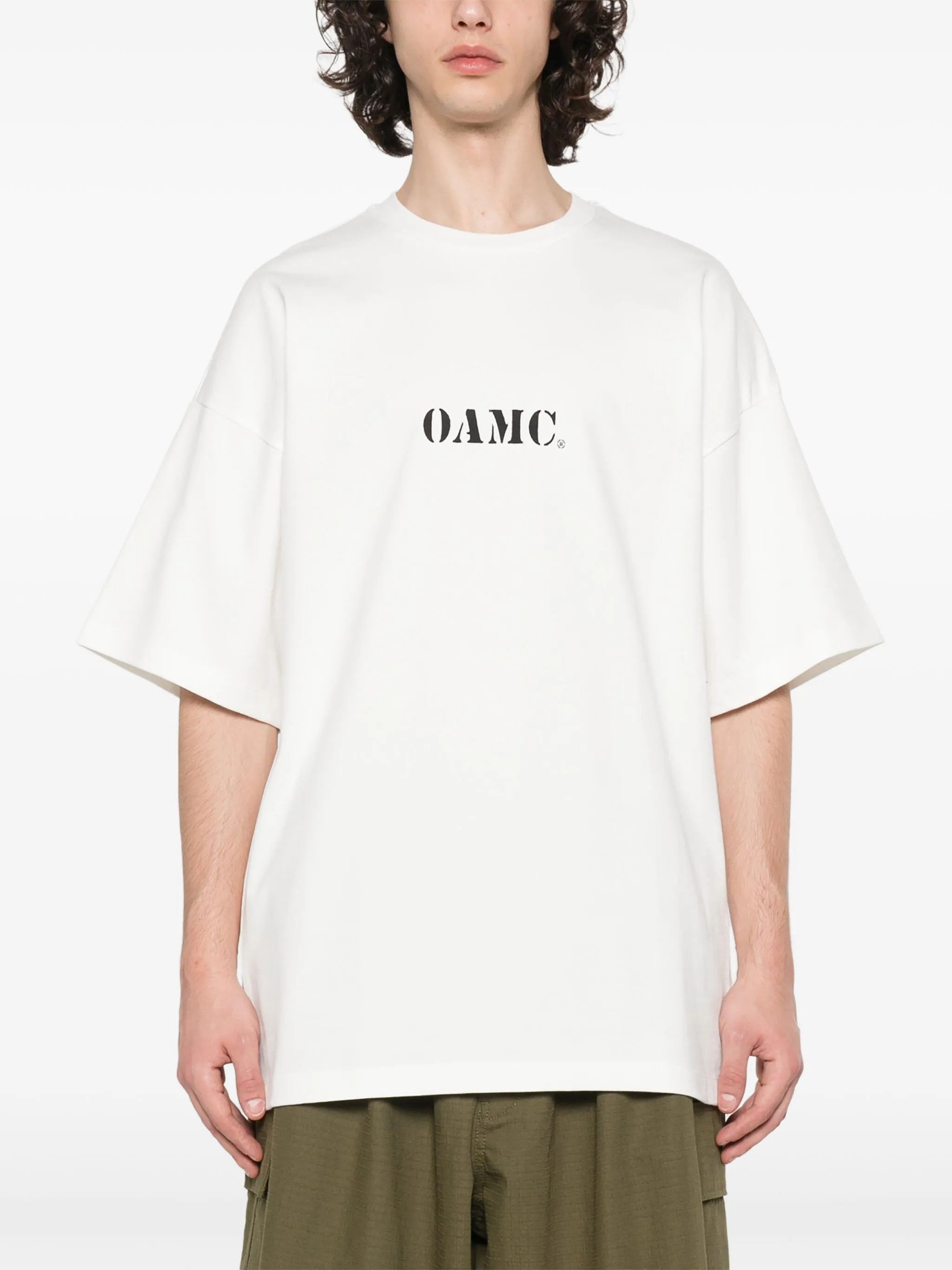 OAMC o1y0225 Logo Crewneck T-Shirt in White Size US XXL / EU 58 / 5 - 2 Thumbnail