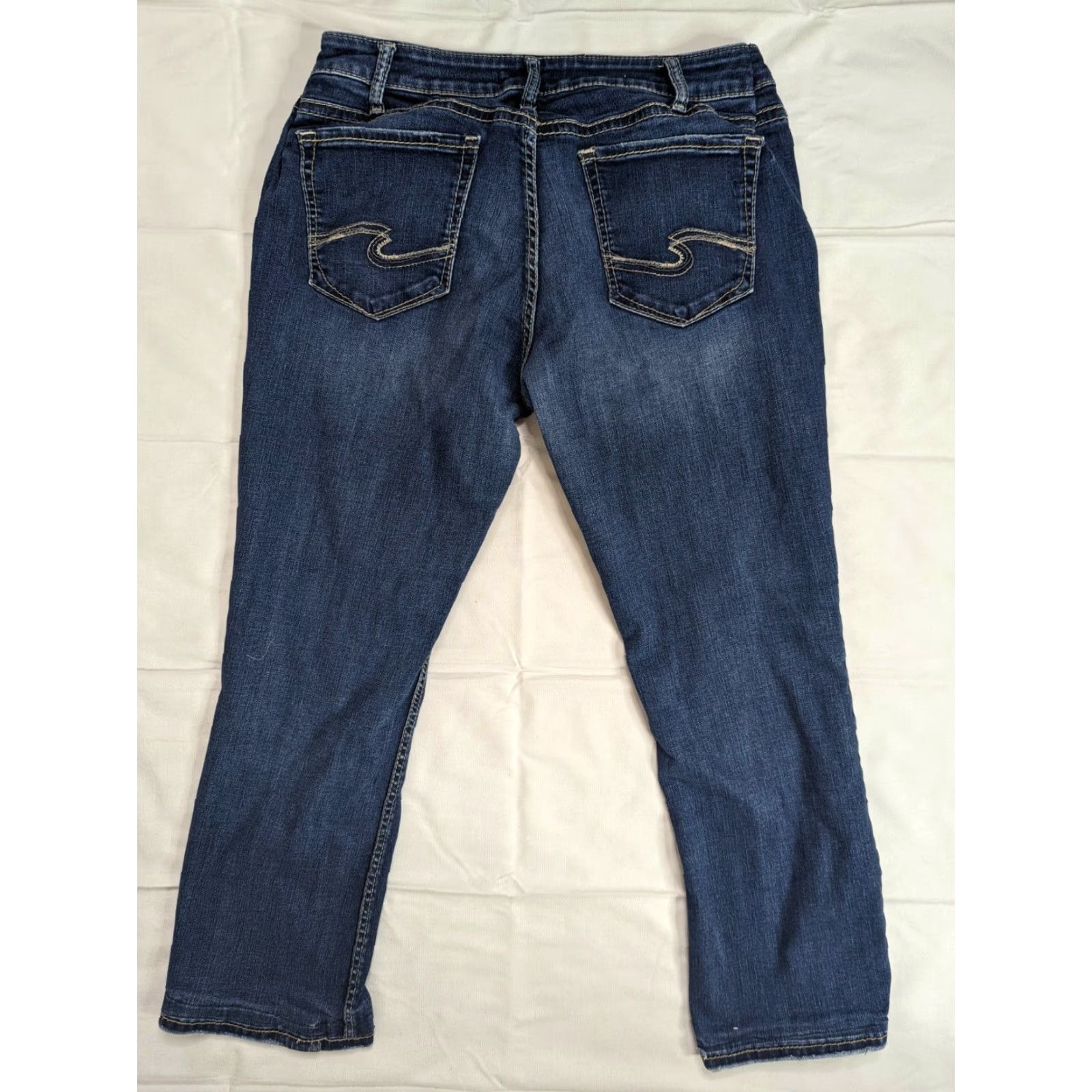 Silver Jeans Co. Silver Jeans Suki Mid Slim Boot Cut Stretch Crop Jeans Women's 36x24 Blue M5J Size 25" / US 0 / IT 36 - 2 Thumbnail