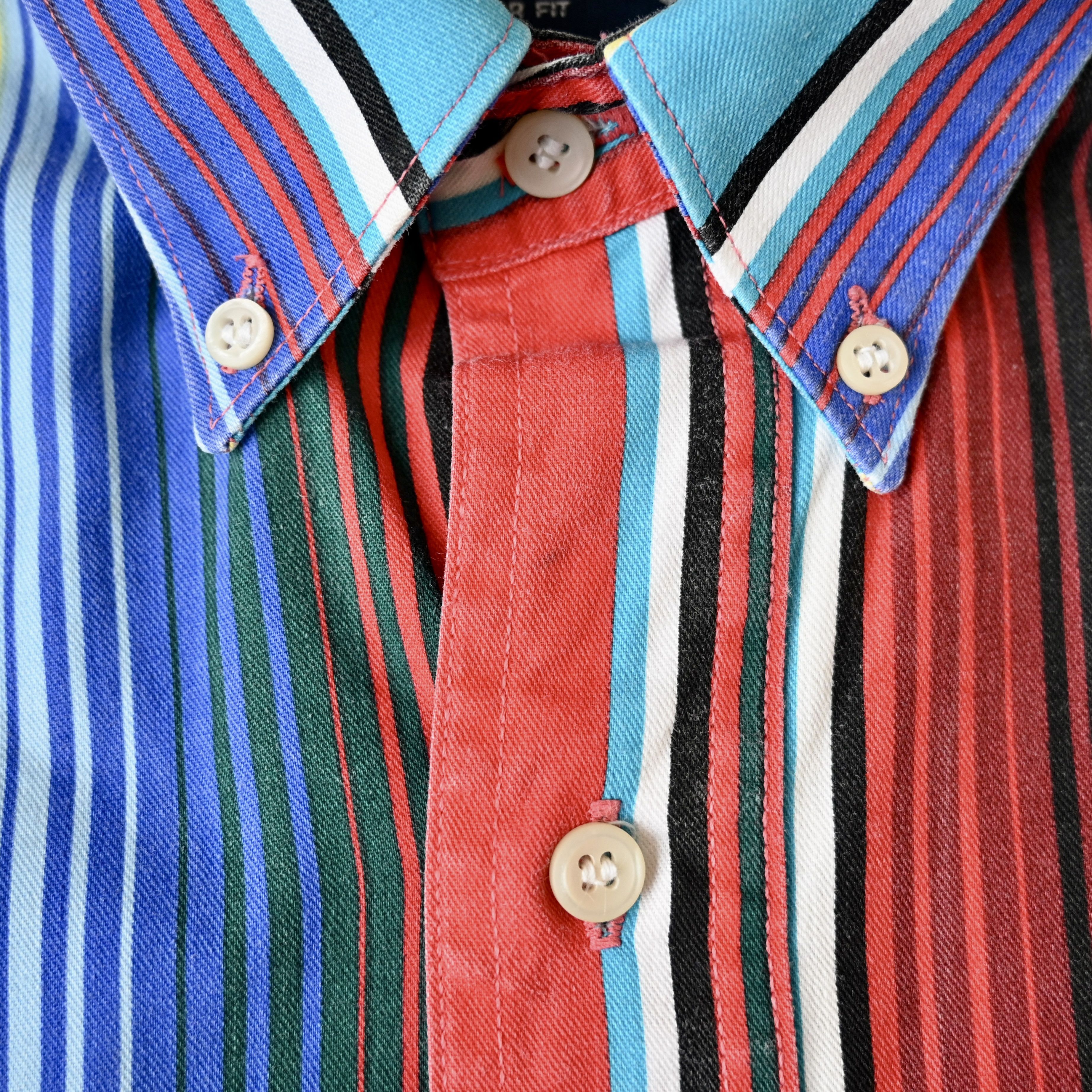 Vintage VTG Wrangler red base sunlight stripe cotton western shirt Size US XL / EU 56 / 4 - 9 Thumbnail