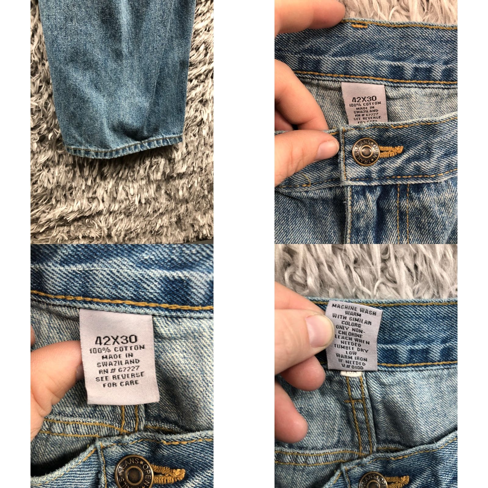 Rails Open Trails Jeans 42x30 Mens Mid Rise Straight Blue Denim Jeans Size US 42 / EU 58 - 8 Thumbnail