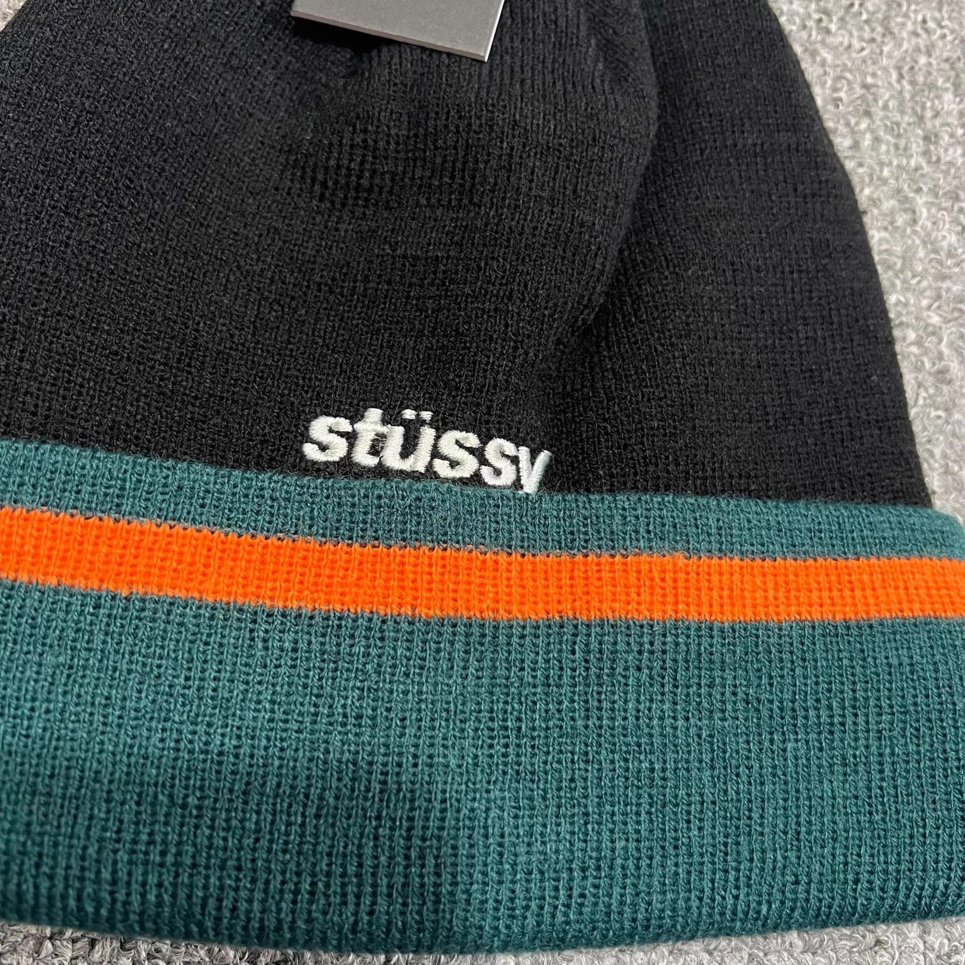 Stussy Stussy Color-Block Striped Embroidered Knit Beanie Q7 Size ONE SIZE - 8 Thumbnail
