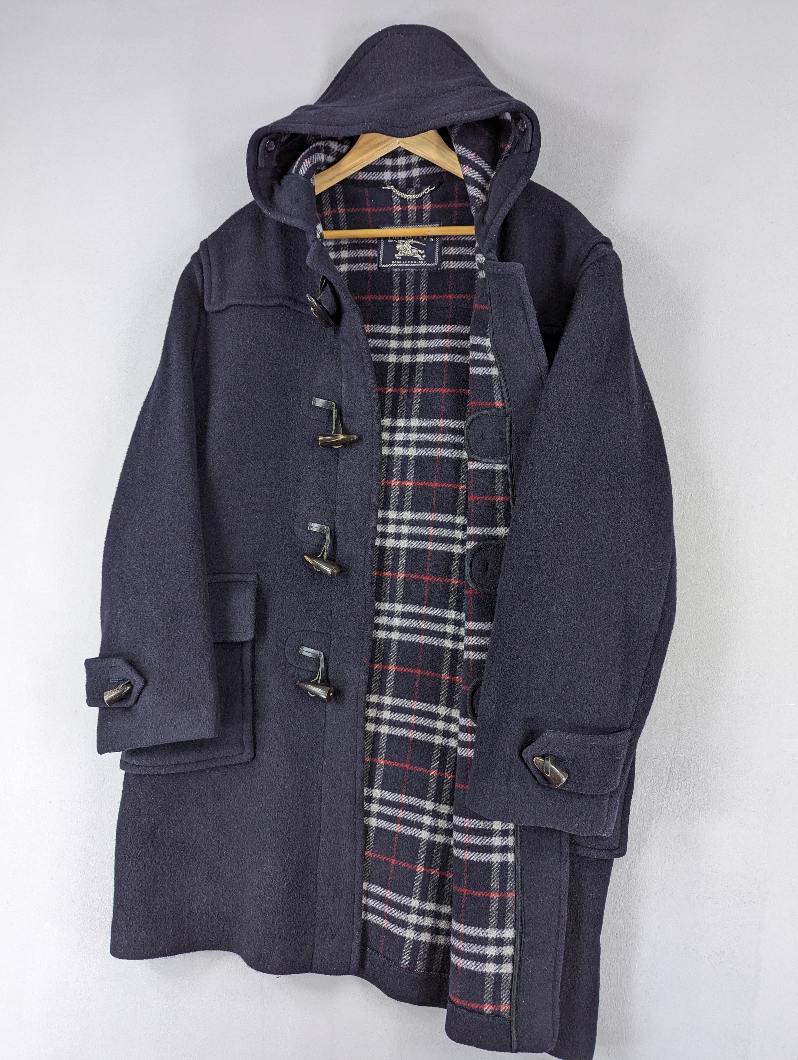 Burberry Vintage 90s Burberrys Nova Check Duffle Coat Made In England Size US L / EU 52-54 / 3 - 3 Thumbnail