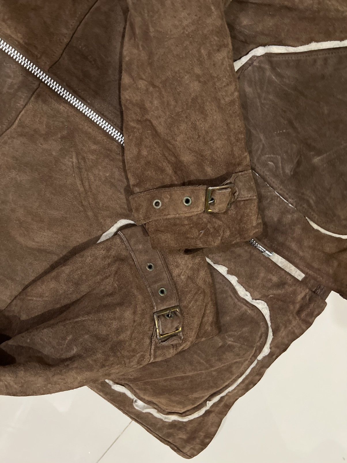 Schott 70s Schott Aviator Shearling Sherpa Leather Jacket Size US L / EU 52-54 / 3 - 5 Thumbnail