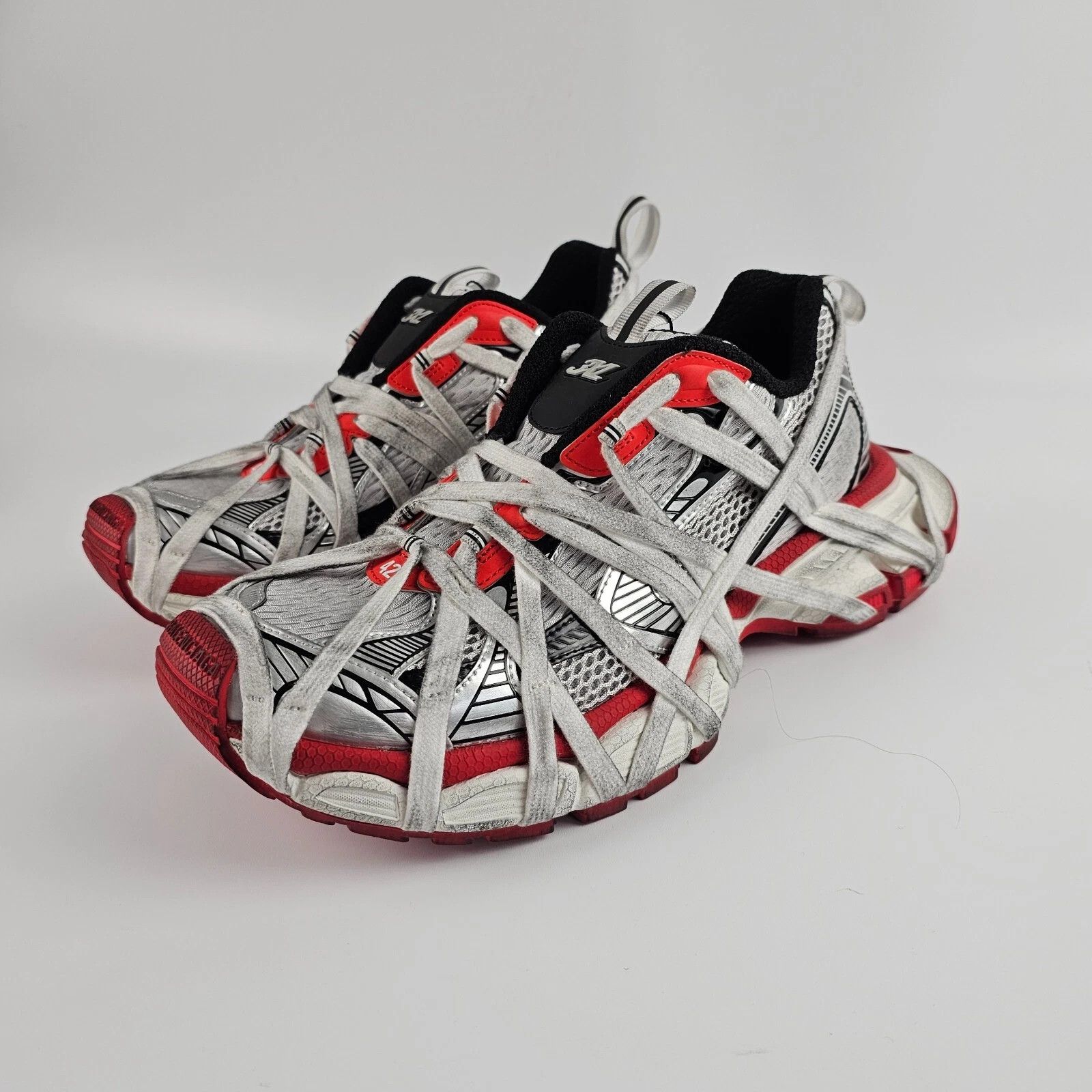 BALENCIAGA 3XL Extreme Men's Grey/Red Sneakers