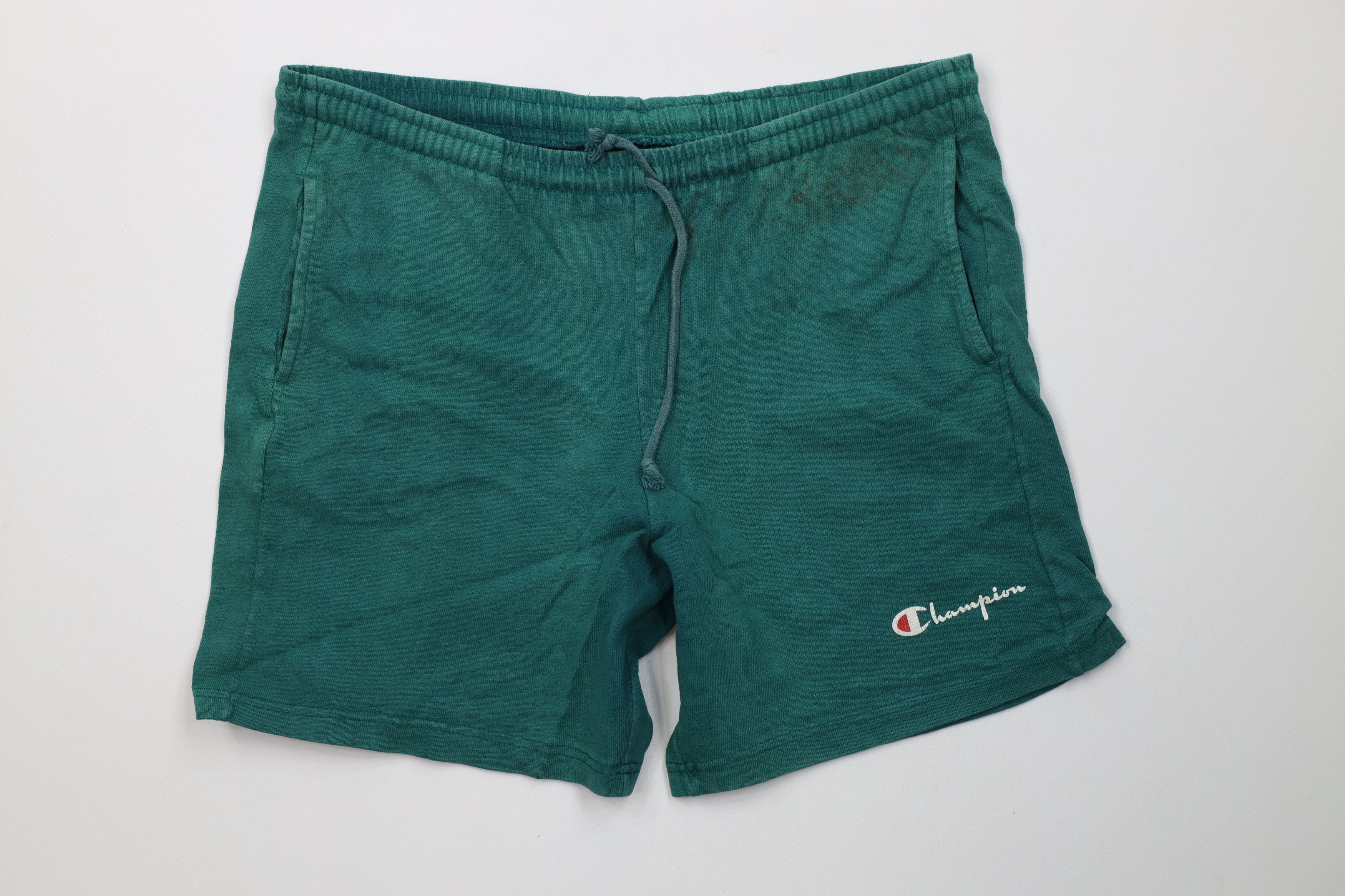 Champion Vintage 90s Champion Above Knee Shorts Green Cotton USA Size US 32 / EU 48 - 1 Thumbnail