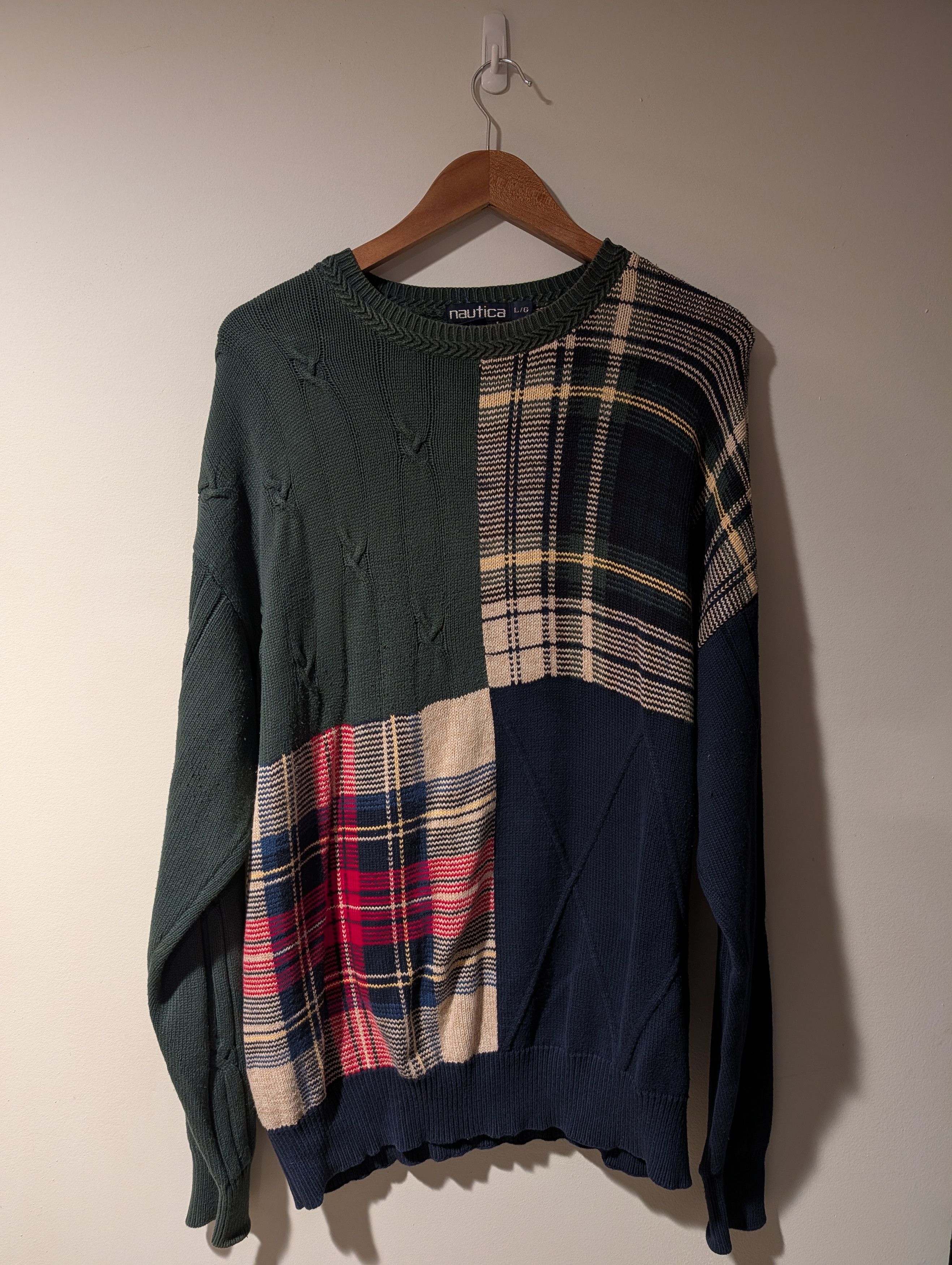 Nautica Vintage 90s Nautica Cozy Green Large Knitted Sweater Size US L / EU 52-54 / 3 - 1 Thumbnail