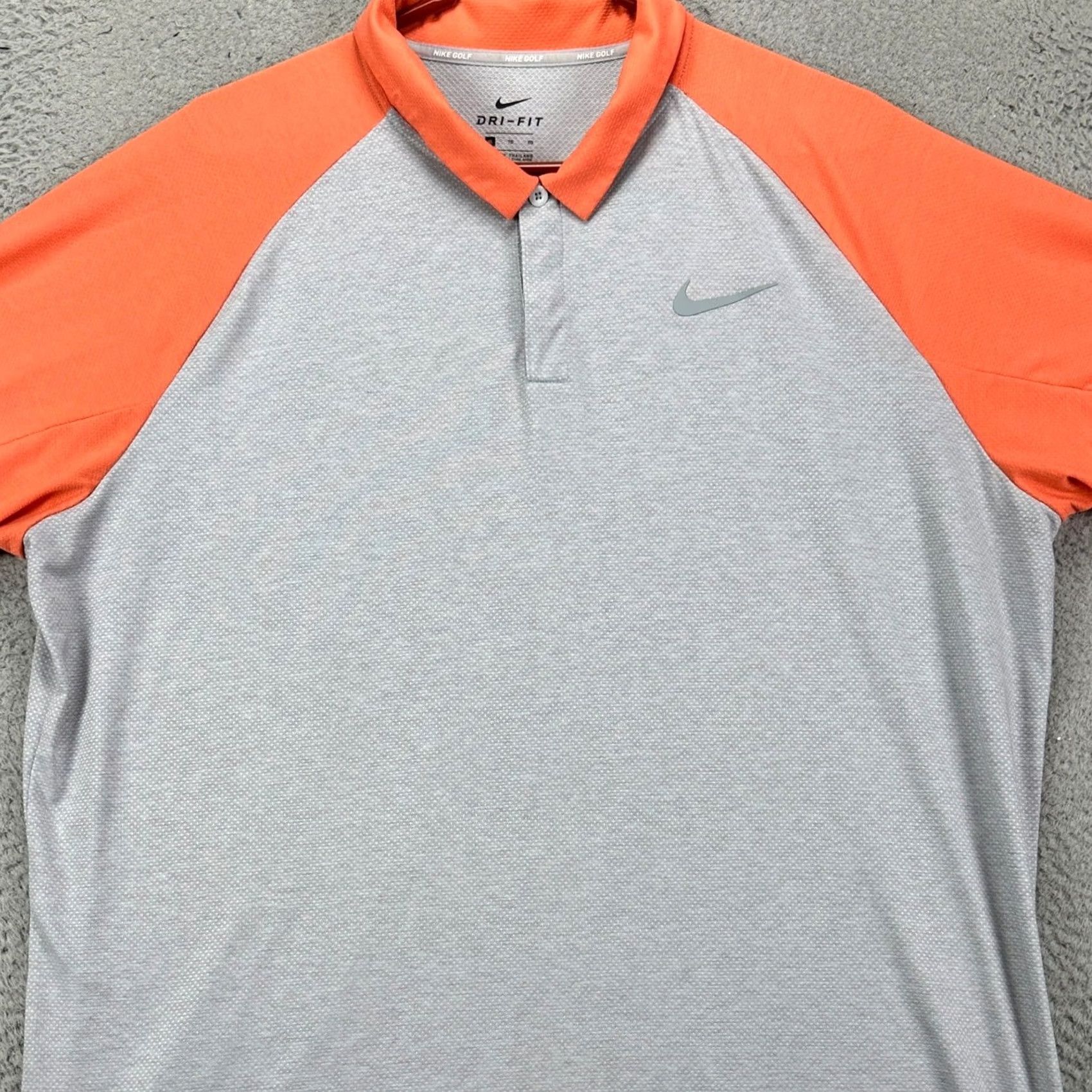 Nike Nike Golf Dri-FIT Polo Shirt Mens XL Gray Colorblock Swoosh Rugby Stretch Short Sleeve Size US XL / EU 56 / 4 - 2 Thumbnail
