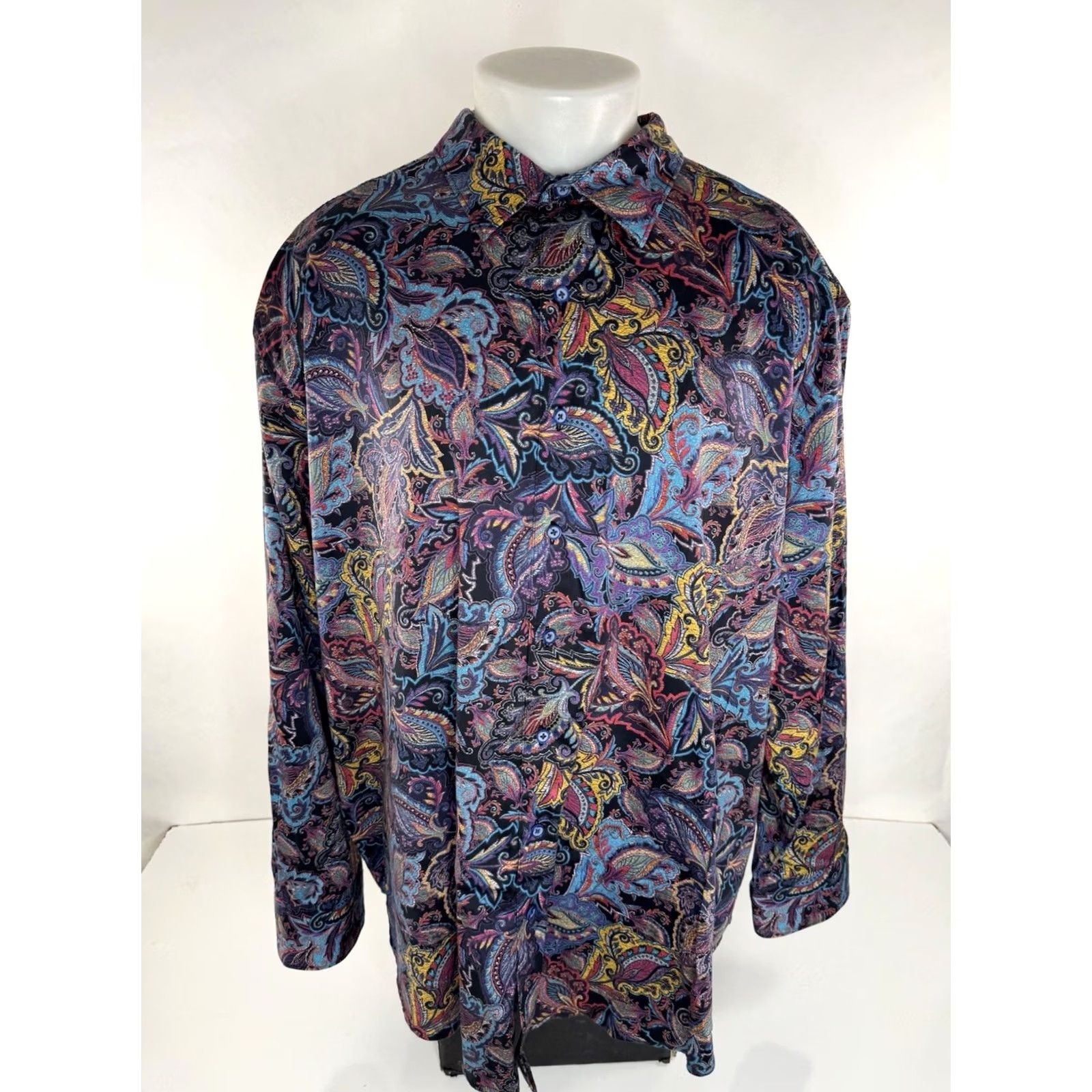 Robert Graham Robert Graham Paisley Print Colorful Mens 3XL Shirt Long Sleeve Button-Up Multicolor Colorful 90s Mens B5B Size US XXL / EU 58 / 5 - 2 Thumbnail