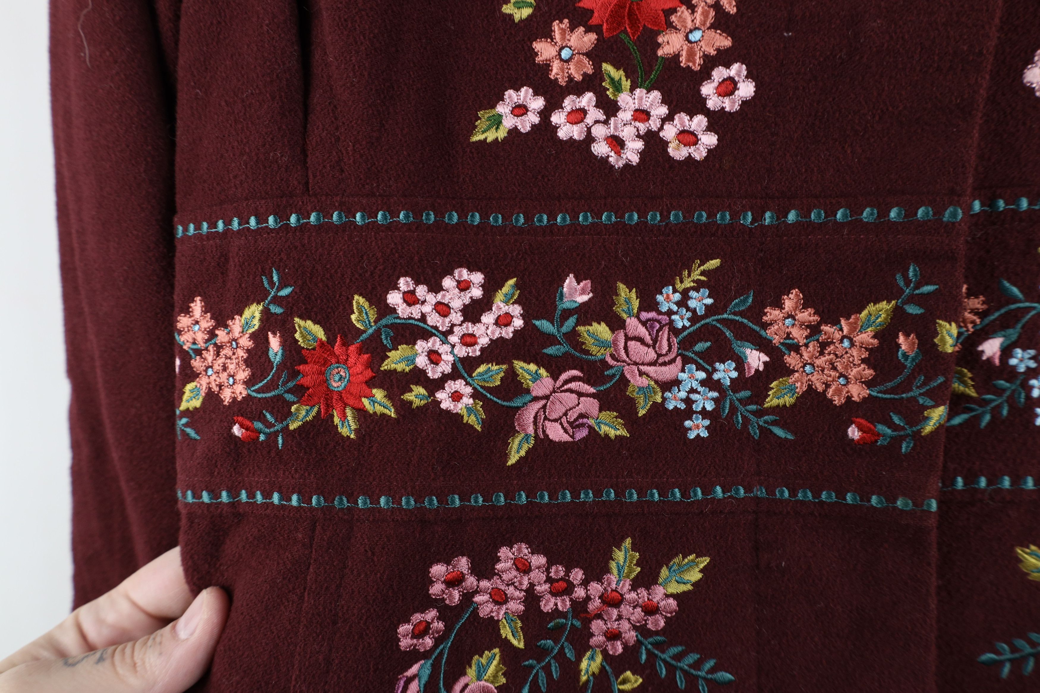 Sleeping On Snow Anthropologie Embroidered Flower Jacket
