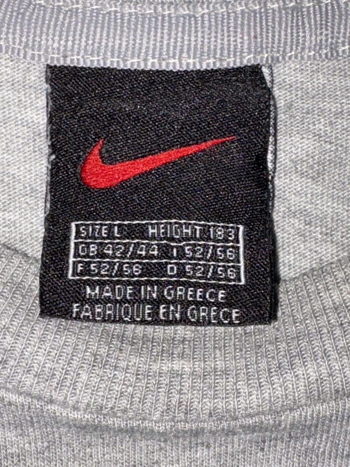 Nike × Vintage Vtg 90s Nike European Swoosh t shirt Sz L Size US L / EU 52-54 / 3 - 4 Thumbnail