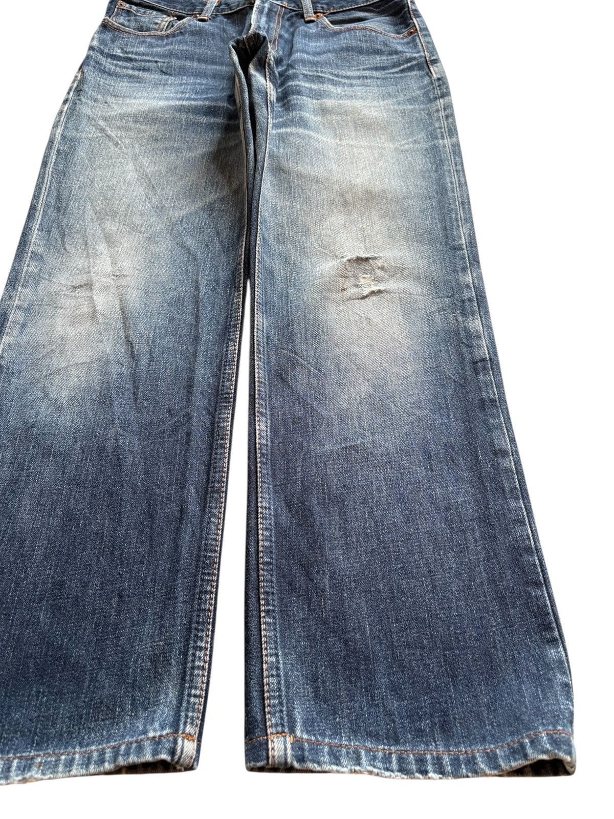 LVC × Levi's × Levi's Vintage Clothing Vintage 90s Levis 502 Faded Mud Wash Distress Rip Loose Jean Size US 30 / EU 46 - 7 Thumbnail