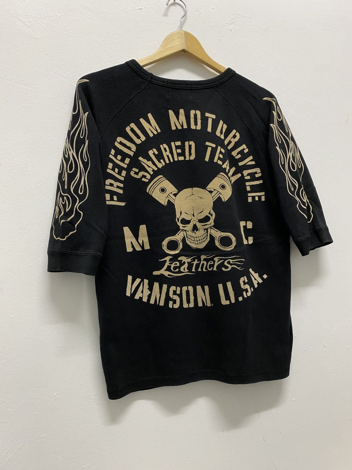 If Six Was Nine VANSON LEATHERS SKULL FLAME LONGSLEEVE ROCK PUNK STYLE Size US M / EU 48-50 / 2 - 1 Thumbnail