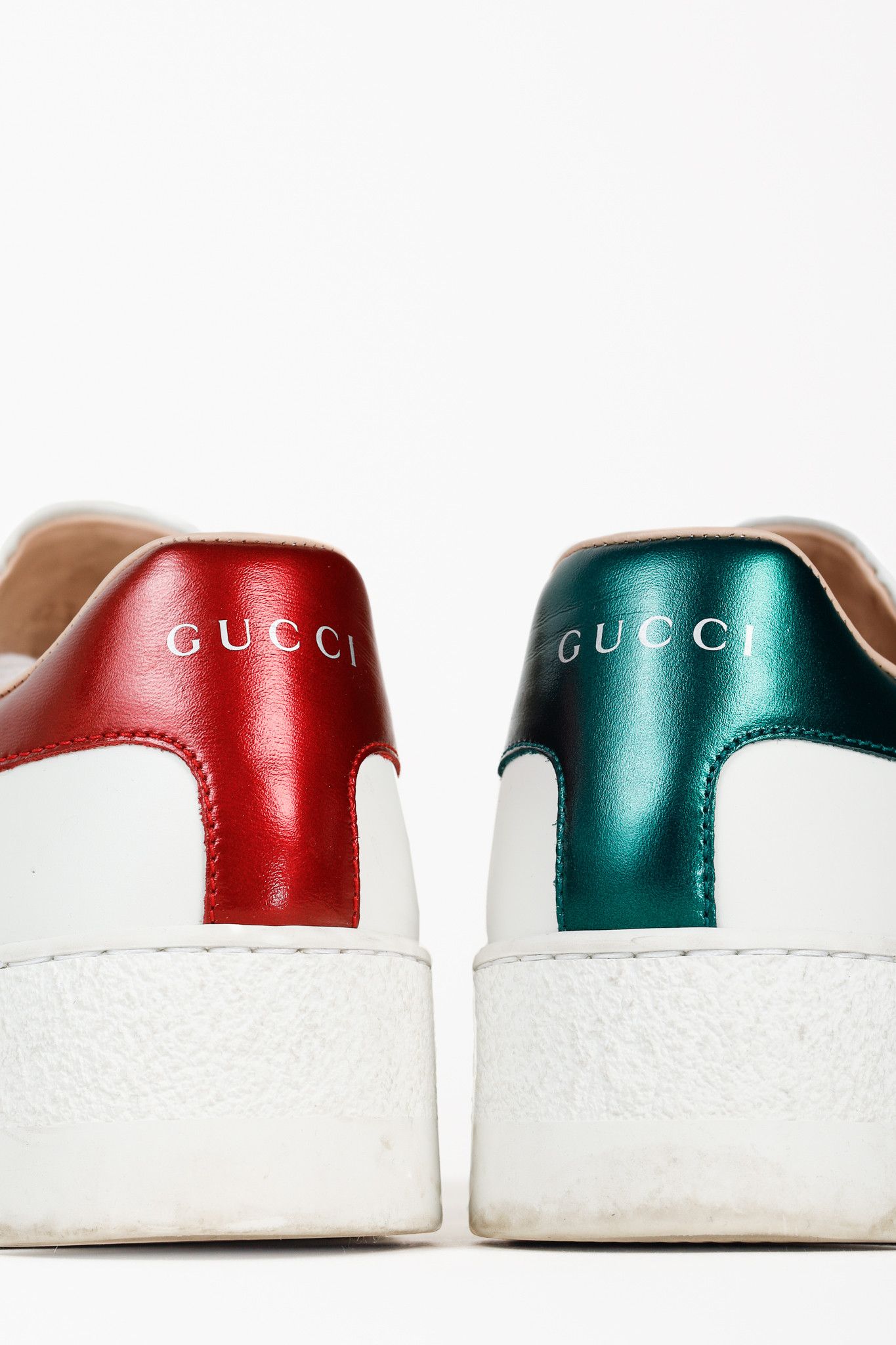 Gucci Gucci Ace White Leather Platform Sneakers Size US 7 / IT 37 - 9 Thumbnail