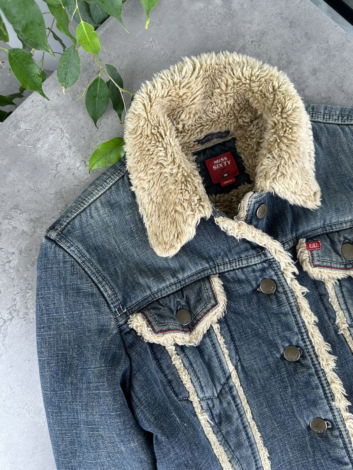 Miss Sixty Miss Sixty Sherpa Denim Jacket Size S / US 4 / IT 40 - 3 Thumbnail