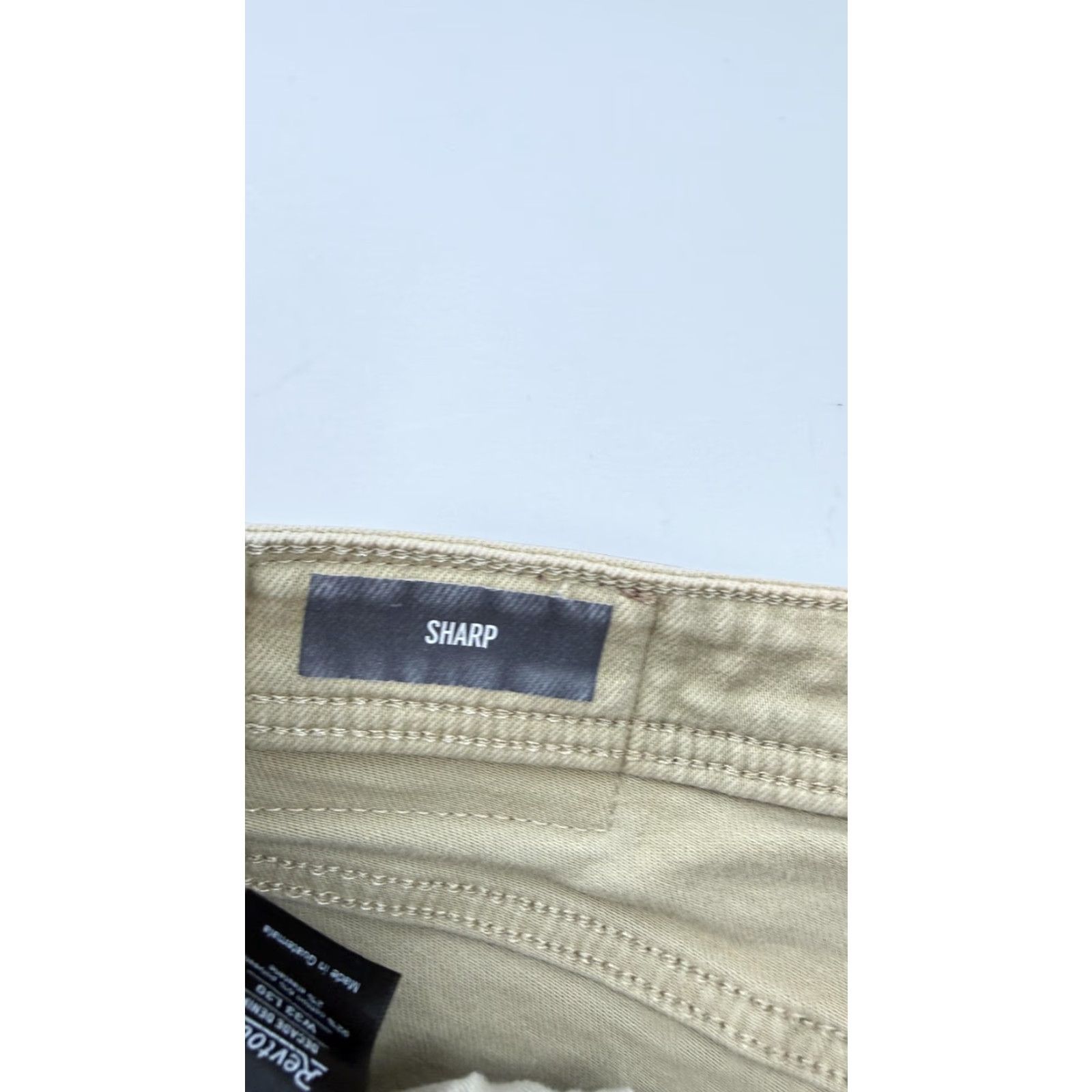 Denime Revtown Jeans Mens 33x30 Khaki Sharp Decade Denim Slim Stretch Casual Pants Size US 33 - 7 Thumbnail