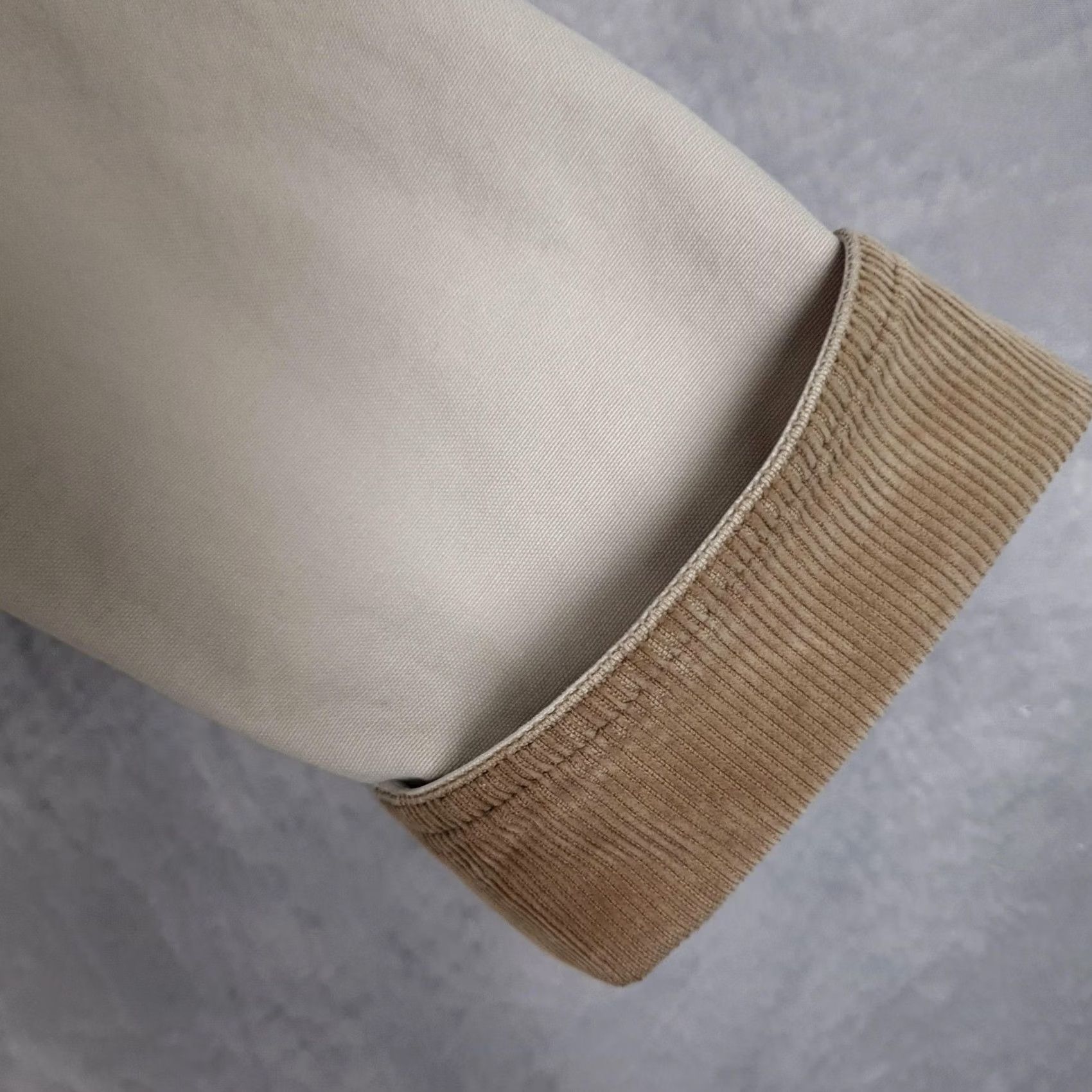 Vintage LL Bean Barn Coat Mens LT Beige Canvas Corduroy Collar Lined Workwear Overcoat Button Front Size US L / EU 52-54 / 3 - 6 Thumbnail