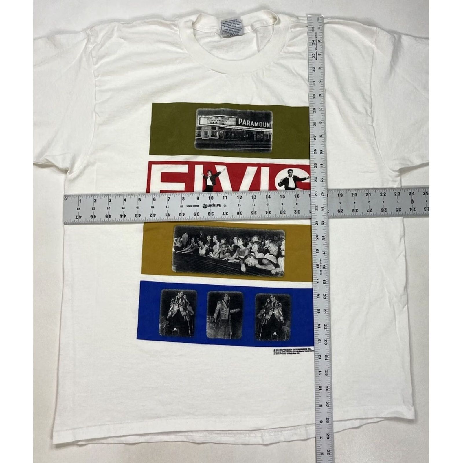 Gildan VINTAGE Elvis Presley Graphic T-shirt Men XL White Short Sleeve Music 90s Size US XL / EU 56 / 4 - 6 Thumbnail