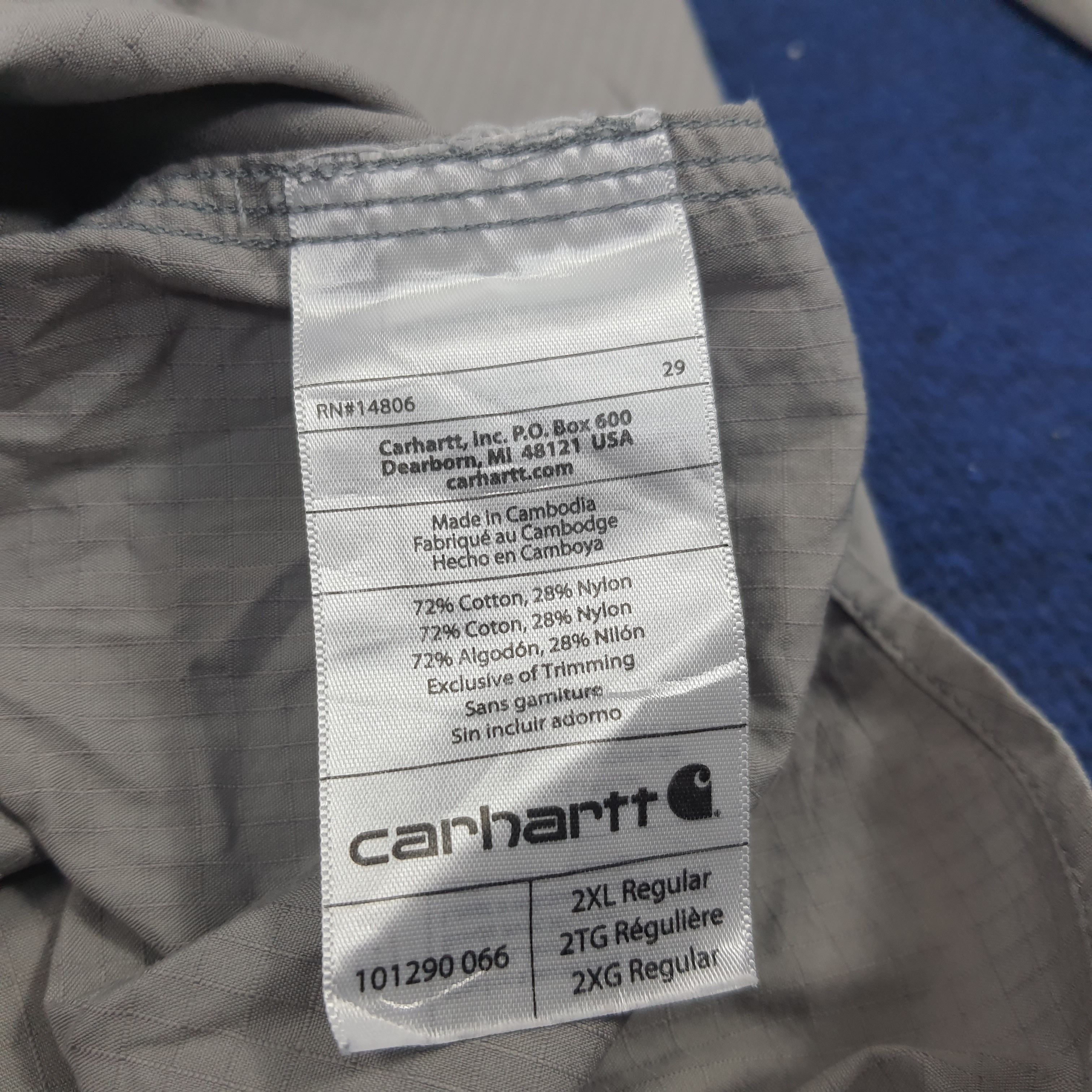 Carhartt × Vintage Vintage Carhartt Force Button Up Work Shirt Size US XXL / EU 58 / 5 - 7 Thumbnail