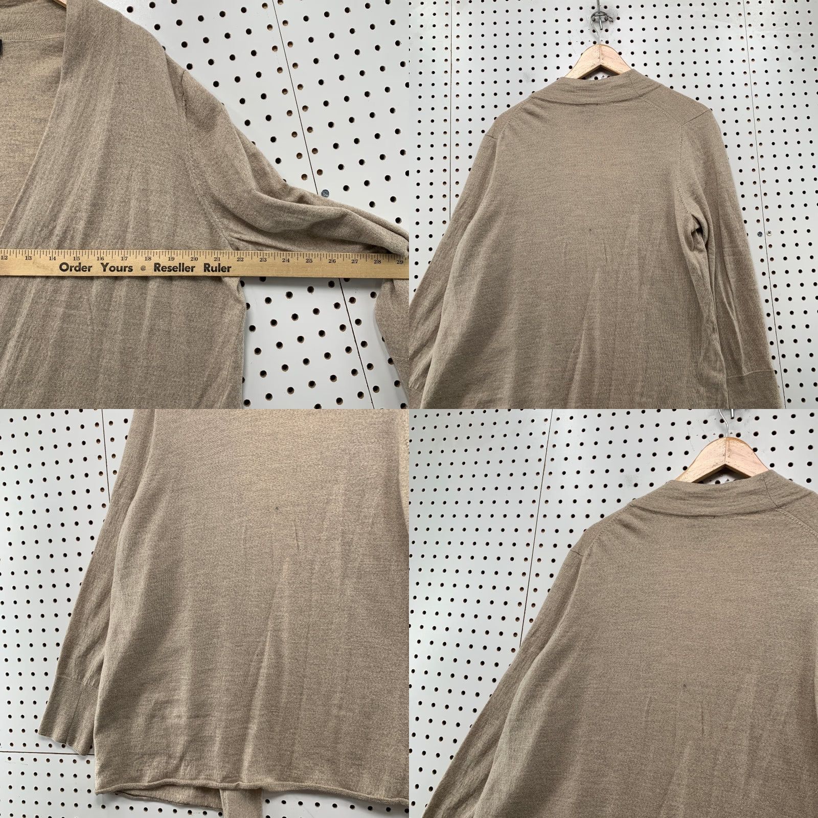 Talbots Talbots Cardigan 100% Merino Wool Womens 2X Open Front Beige Italian 2X Solid Knit Long Sleeve Casual Sweater Size XXL / US 16-18 / IT 52-54 - 9 Thumbnail