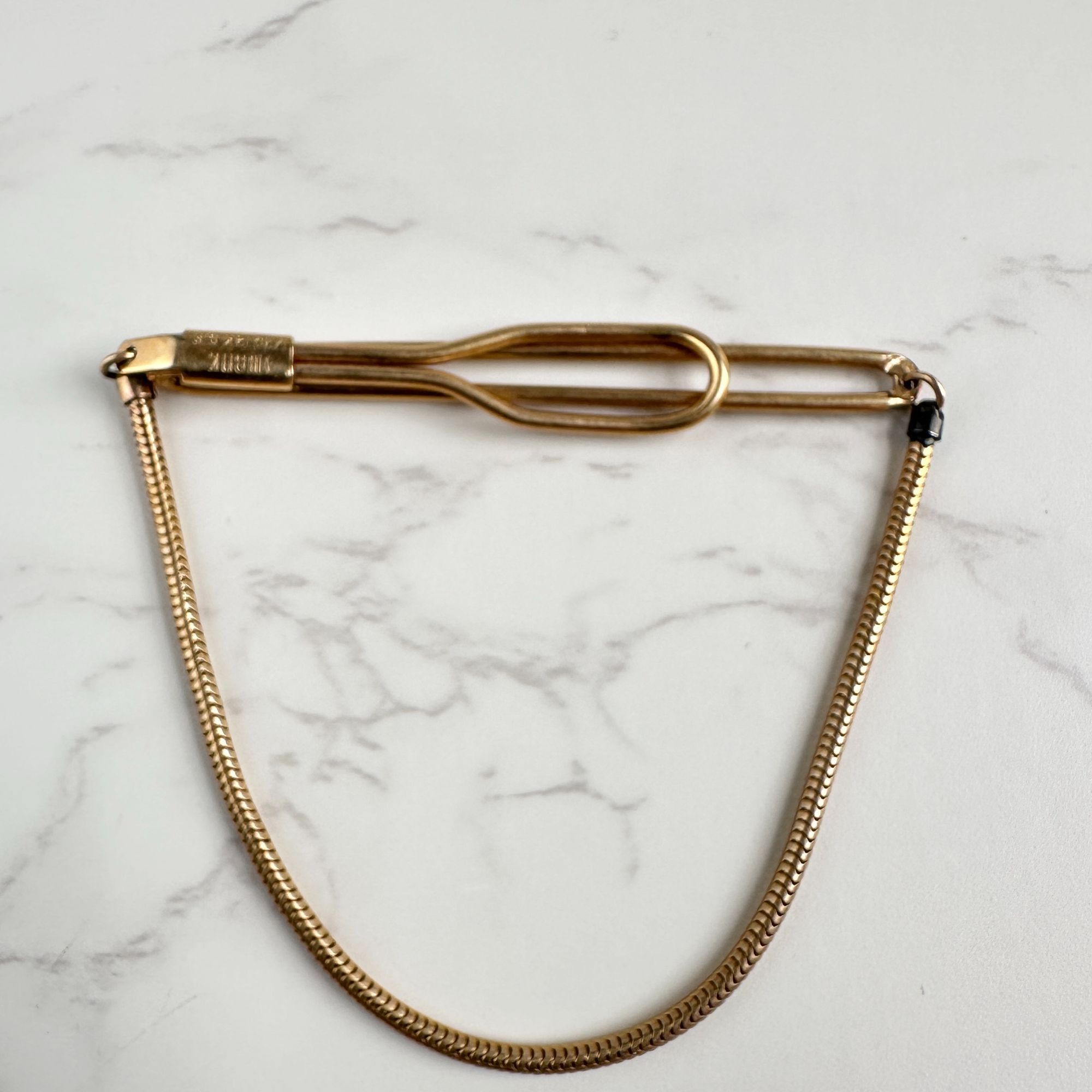 Vintage Swank 12K GF Vintage Tie Clip w/ Chain Size ONE SIZE - 6 Thumbnail