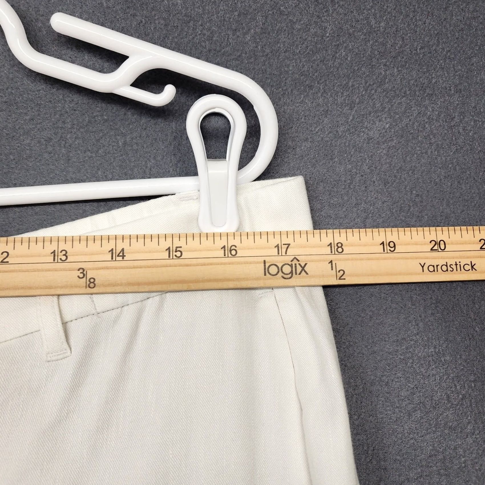J. Jill J Jill Pants Womens Large White Linen Blend Stretch Cropped Faux Pockets L Ladies White Linen Blend Cropped Pants Womens Size 36" / US 14 / IT 50 - 6 Thumbnail