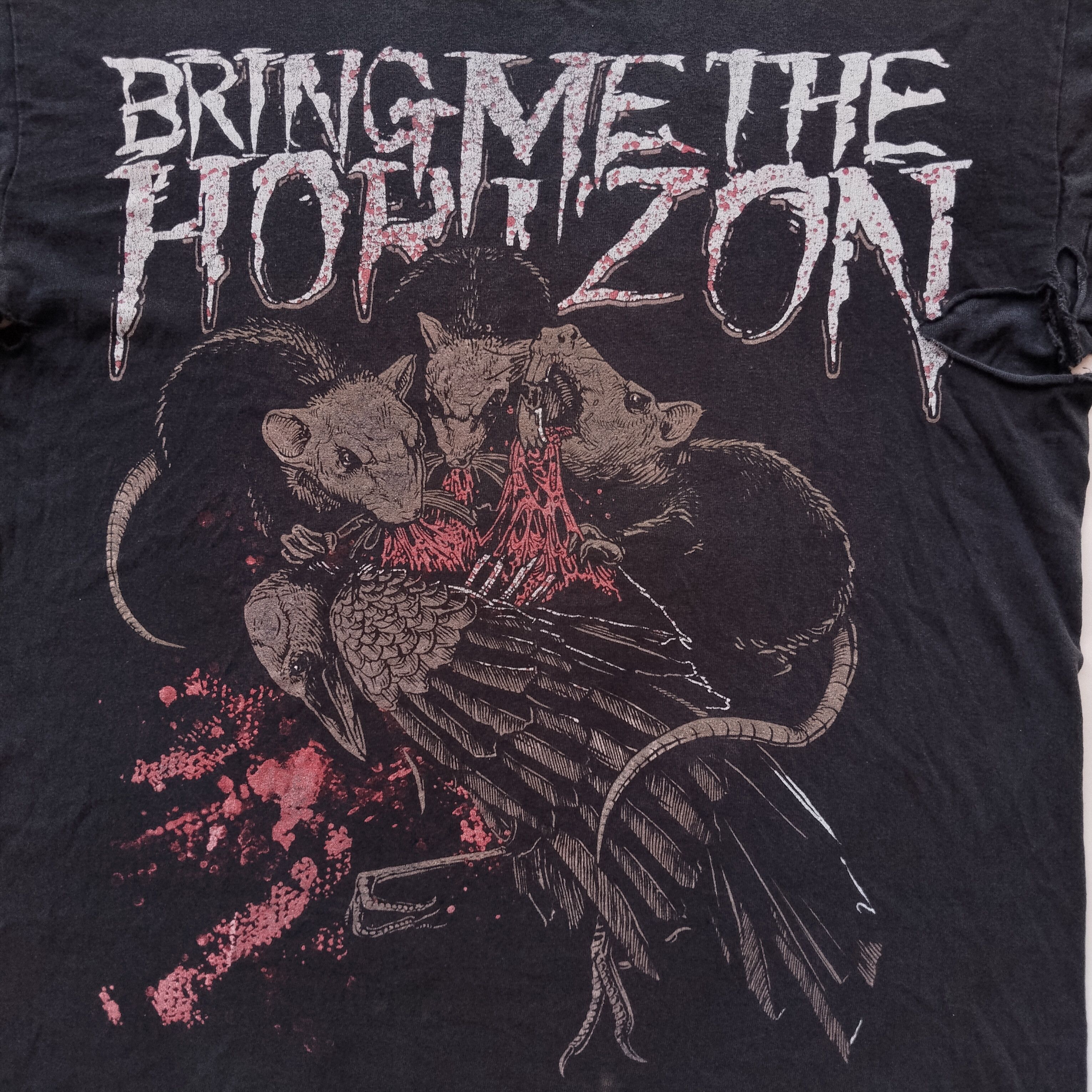 Band Tees × Vintage BRING ME THE HORIZON RATS WAR Vintage Tee Size US M / EU 48-50 / 2 - 3 Thumbnail