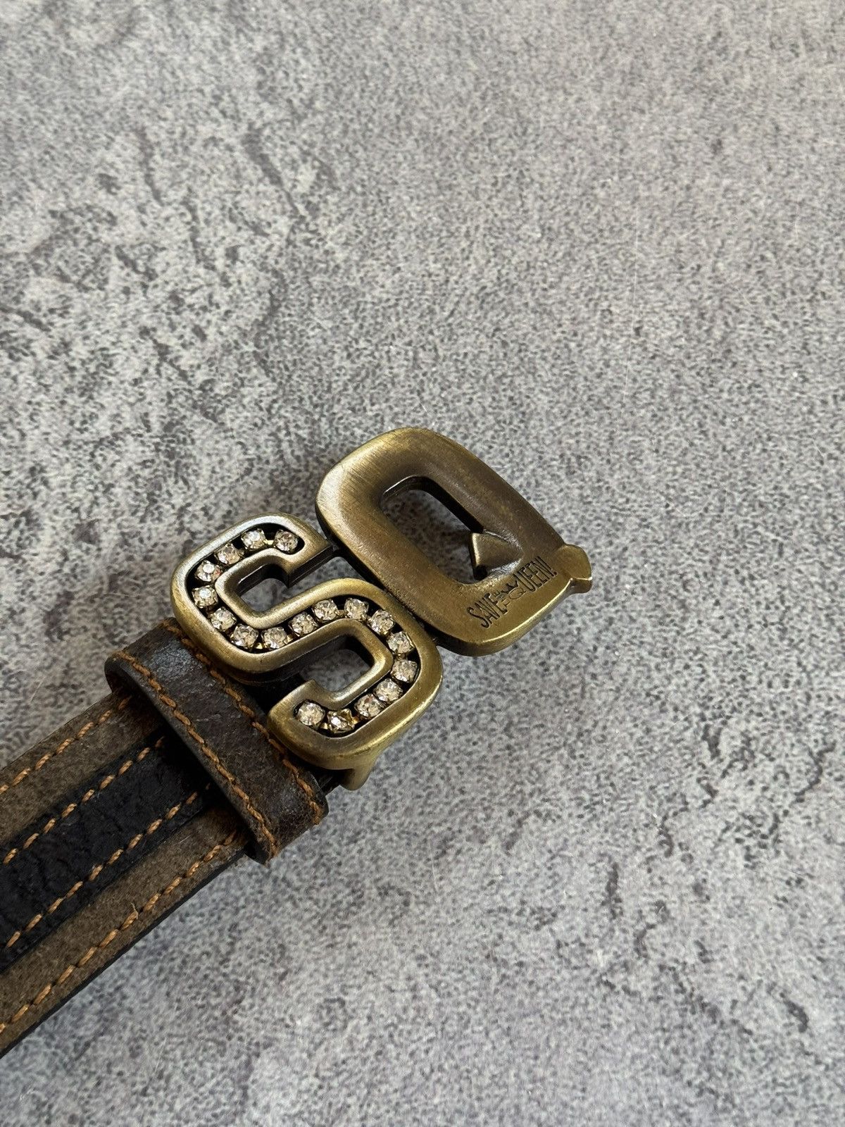 Jean Paul Gaultier Save the queen leather belt retro style vintage avantgarde Size ONE SIZE - 4 Thumbnail