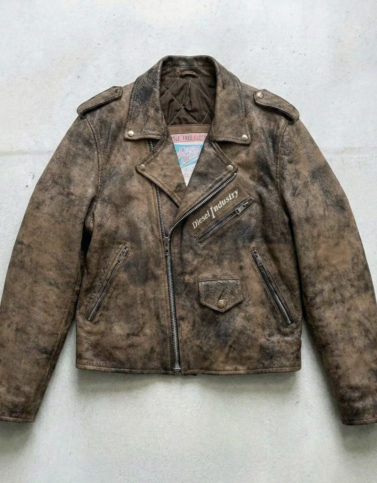 Diesel Diesel Vintage 90’s Leather Bomber Motor Jacket Spellout Size US L / EU 52-54 / 3 - 2 Thumbnail