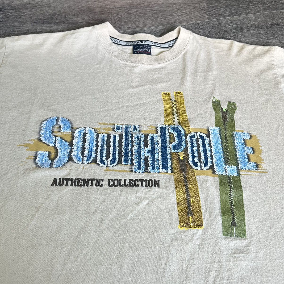 Southpole Vintage South Pole Affliction Style Zipper Logo Graphic Tee Size US L / EU 52-54 / 3 - 2 Thumbnail