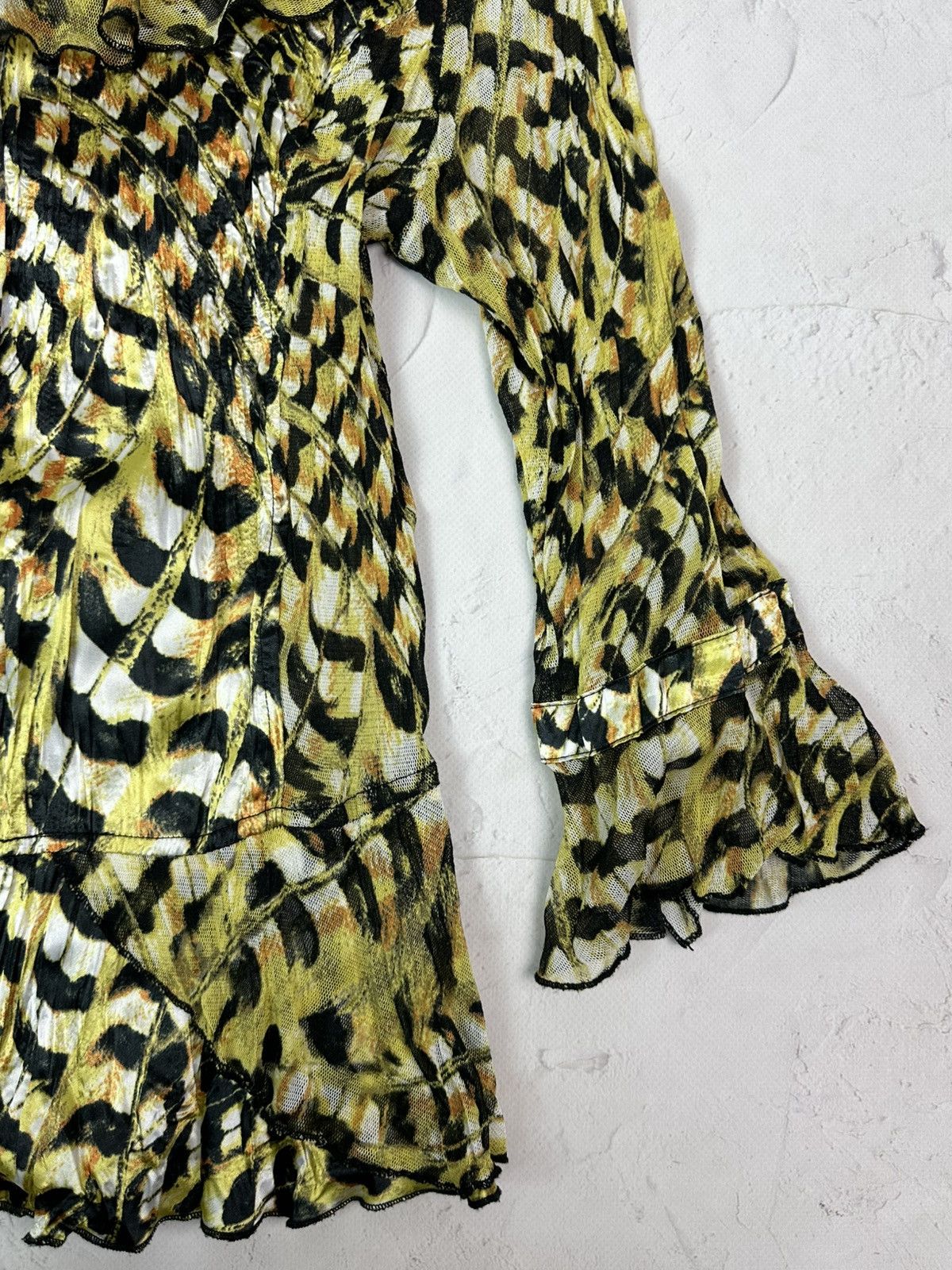 Beauty Beast × If Six Was Nine × Vintage Vintage Leopard Mesh Yellow Blouse Size M / US 6-8 / IT 42-44 - 5 Thumbnail