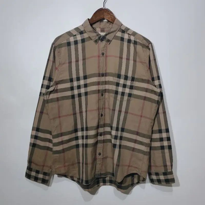 Burberry Burberry L Size Brown Green Check Shirt Size L / US 10 / IT 46 - 1 Thumbnail