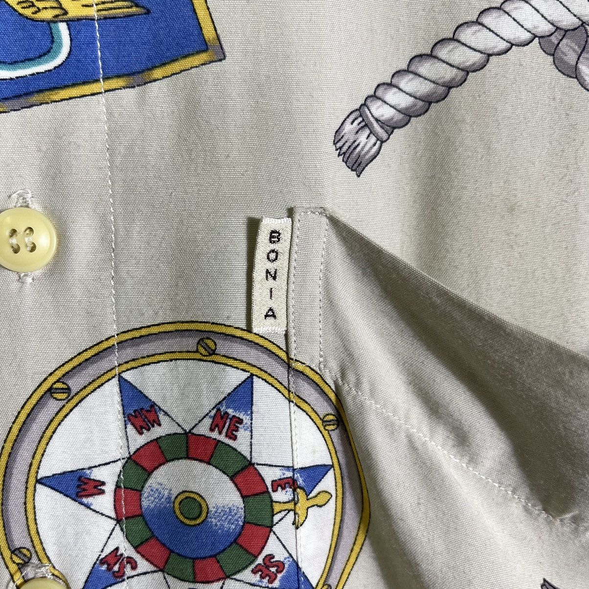 Vintage Rare! Vintage 90s Bonia Nautical Sailing Baroque Shirt Size US M / EU 48-50 / 2 - 9 Thumbnail