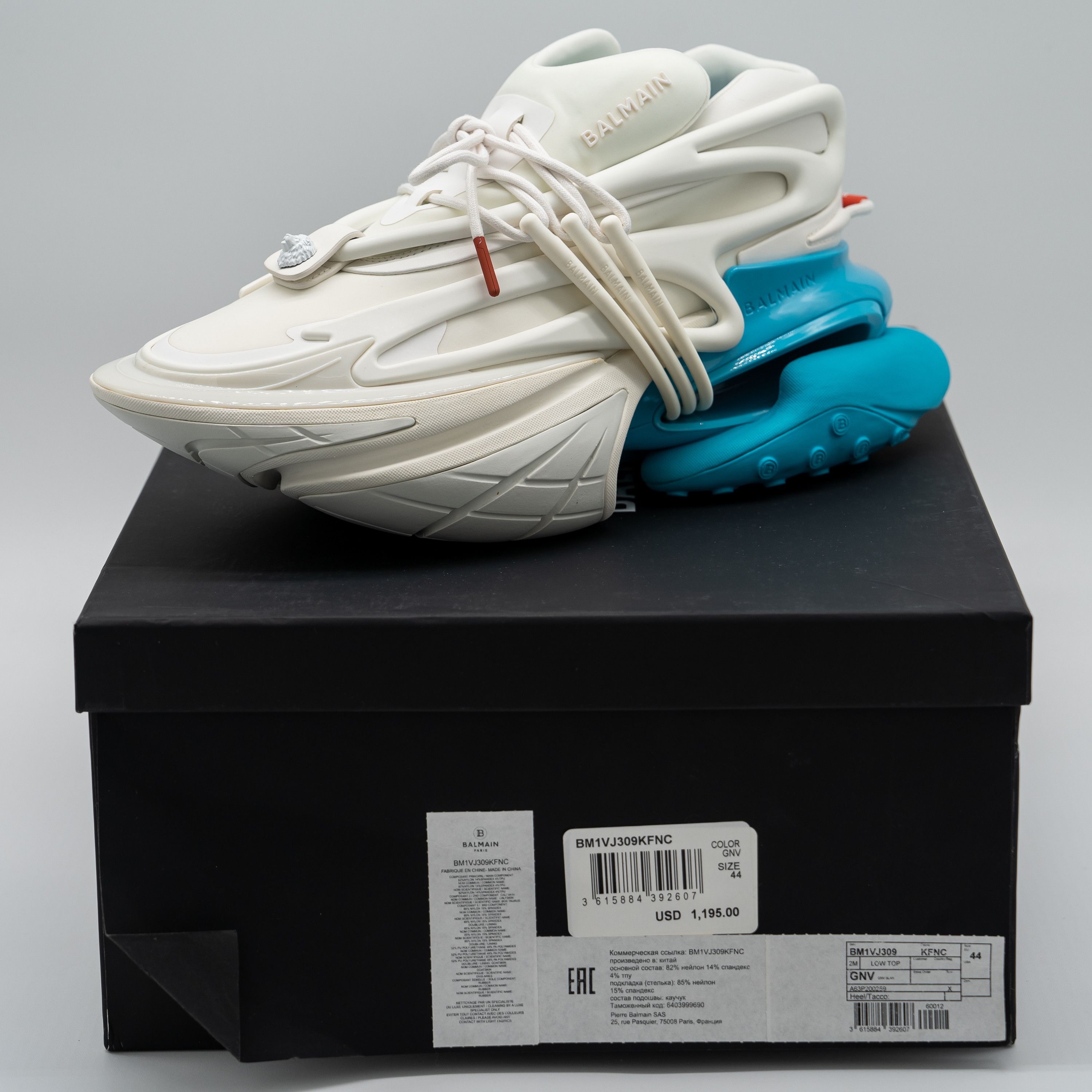 Balmain 44 11 US Balmain Unicorn White Blue Sneakers Neoprene Size US 11 / EU 44 - 13 Thumbnail