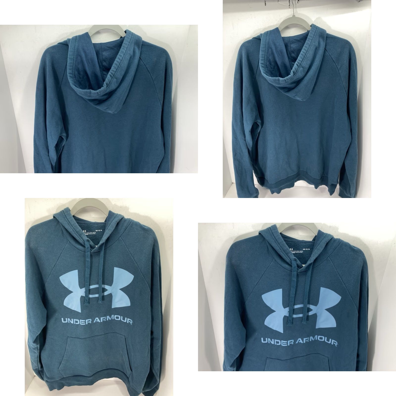 Under Armour Under Armour Hoodie Sweatshirt Men L Blue Green Pullover Long Sleeve Shirt 25 Inches Chest 28 Inches Shoulder to Waist Size US L / EU 52-54 / 3 - 8 Thumbnail